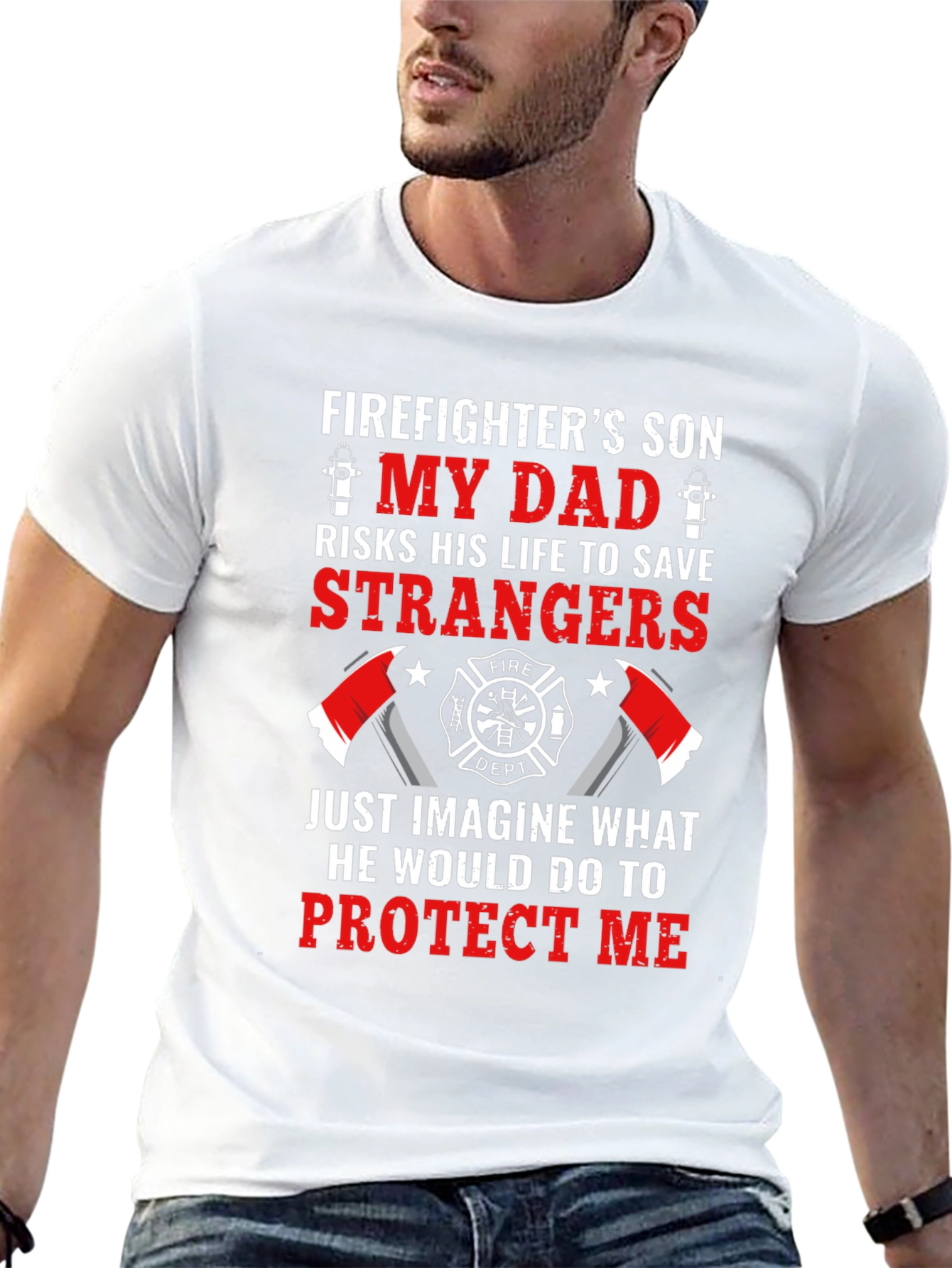 Firefighters Son T-Shirt: My Dad Risks His Life