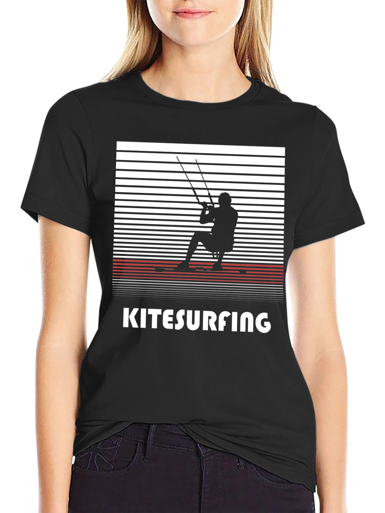 Kitesurfing Graphic Tee | Mens Black T-Shirt