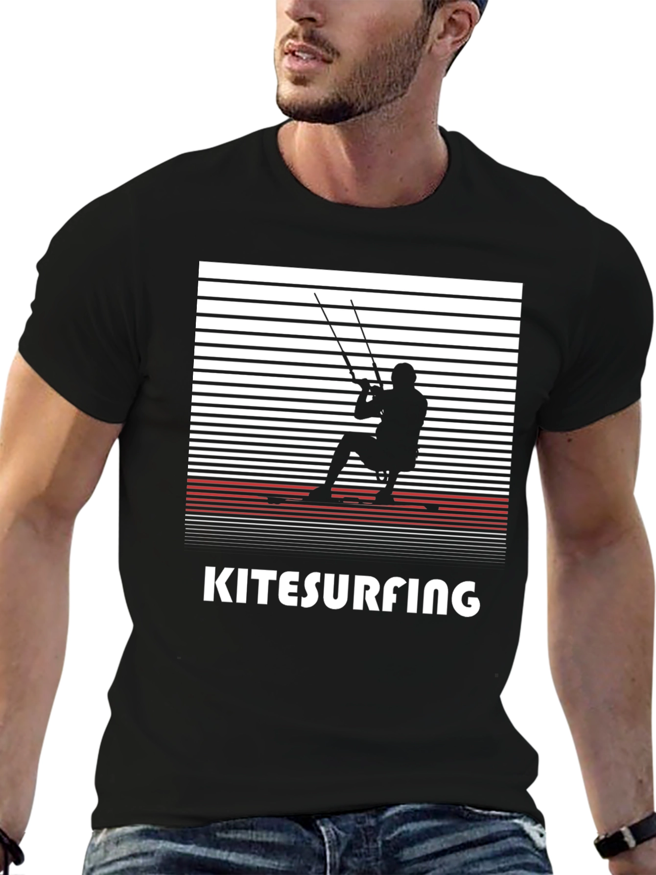 Kitesurfing Graphic Tee | Mens Black T-Shirt