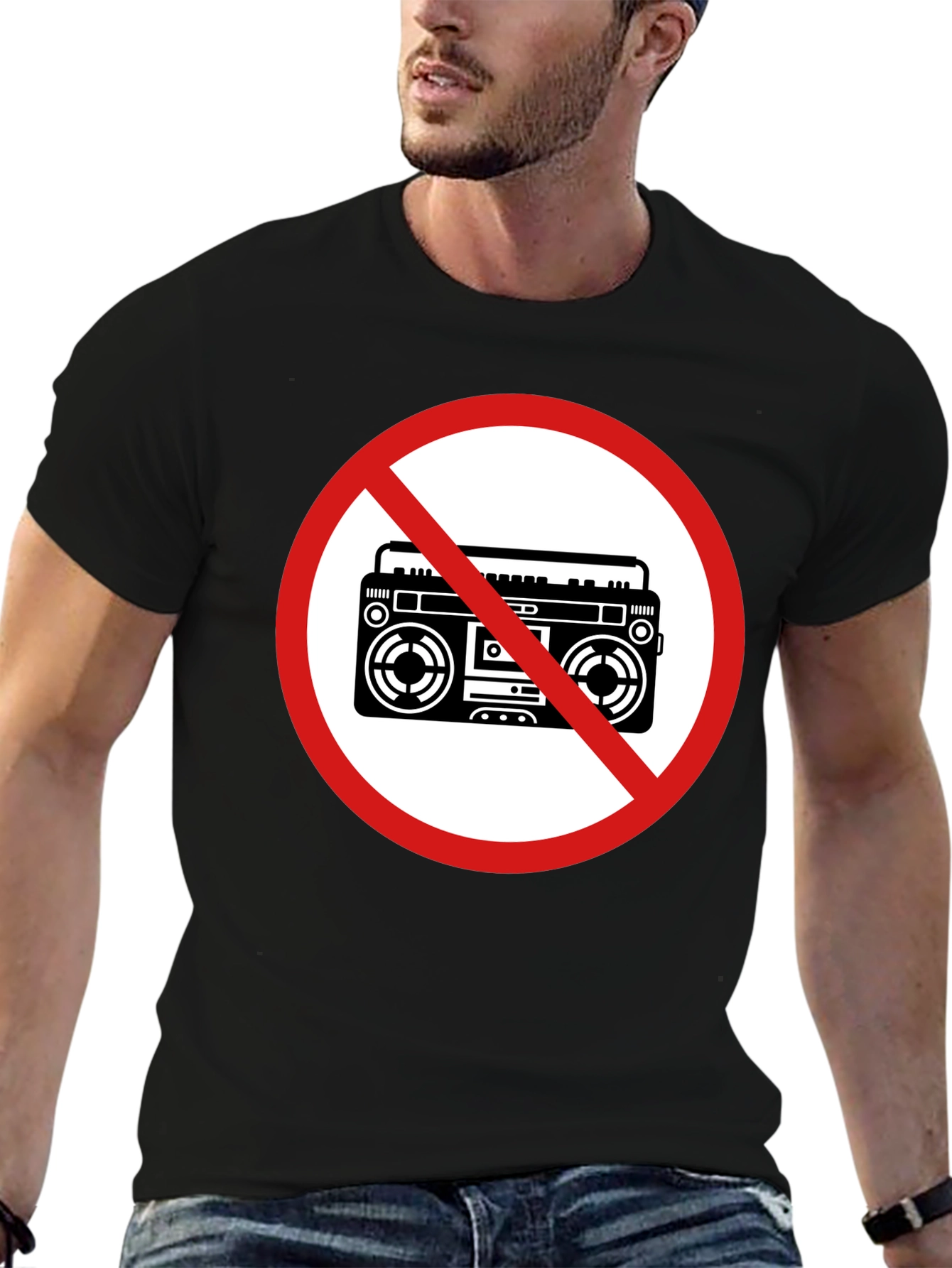 No Boombox Black T-Shirt
