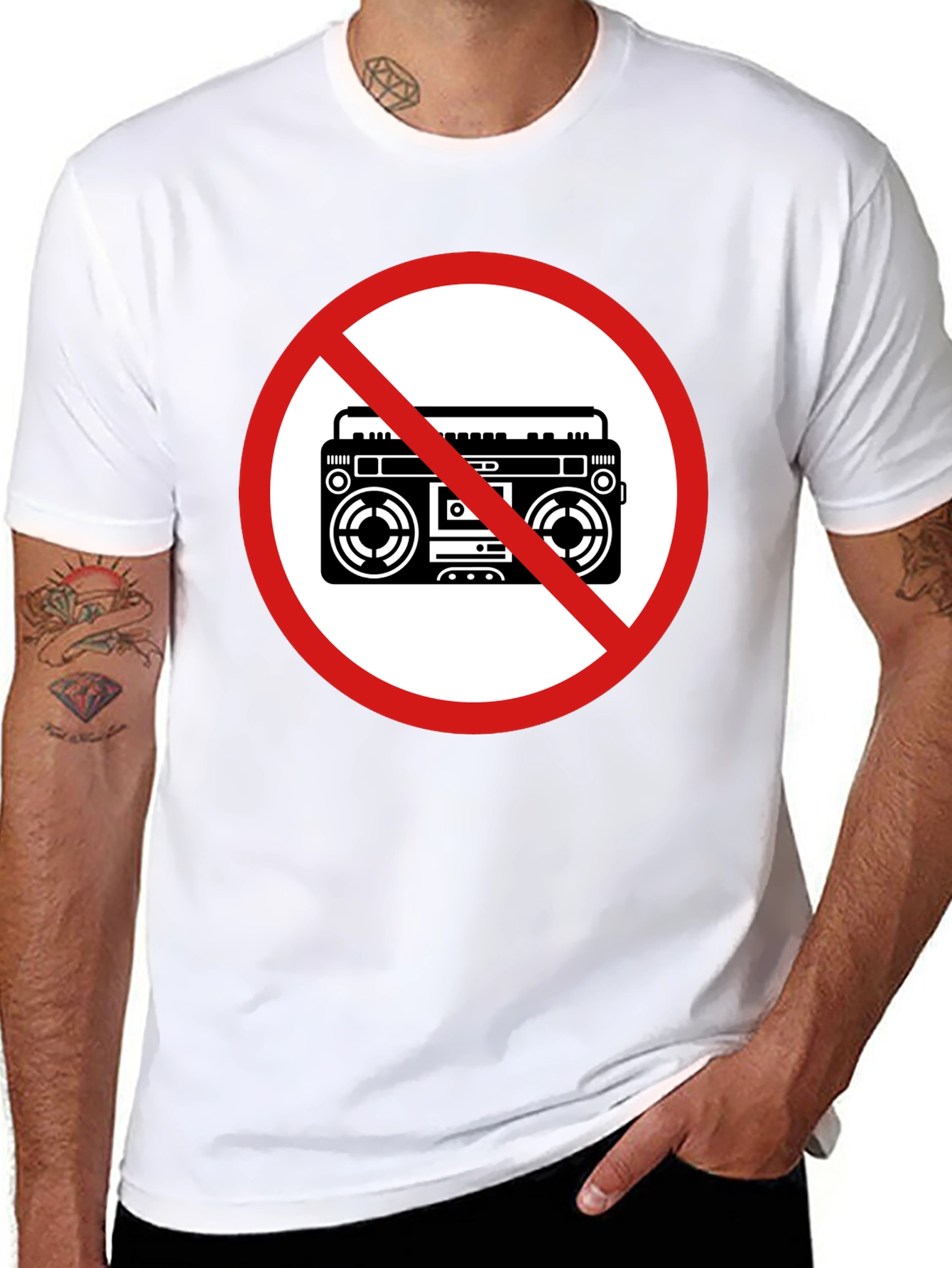 No Boombox Black T-Shirt