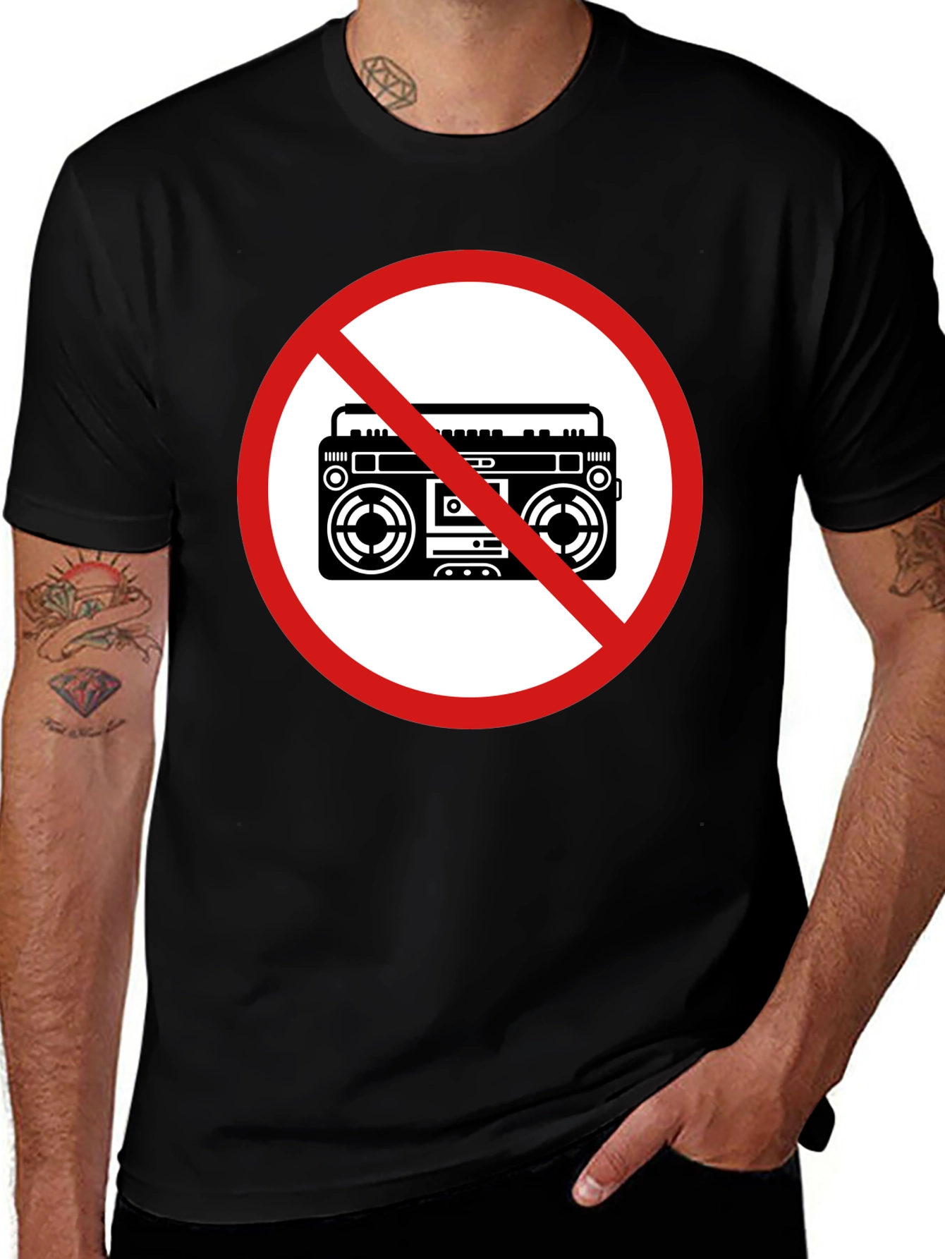 No Boombox Black T-Shirt
