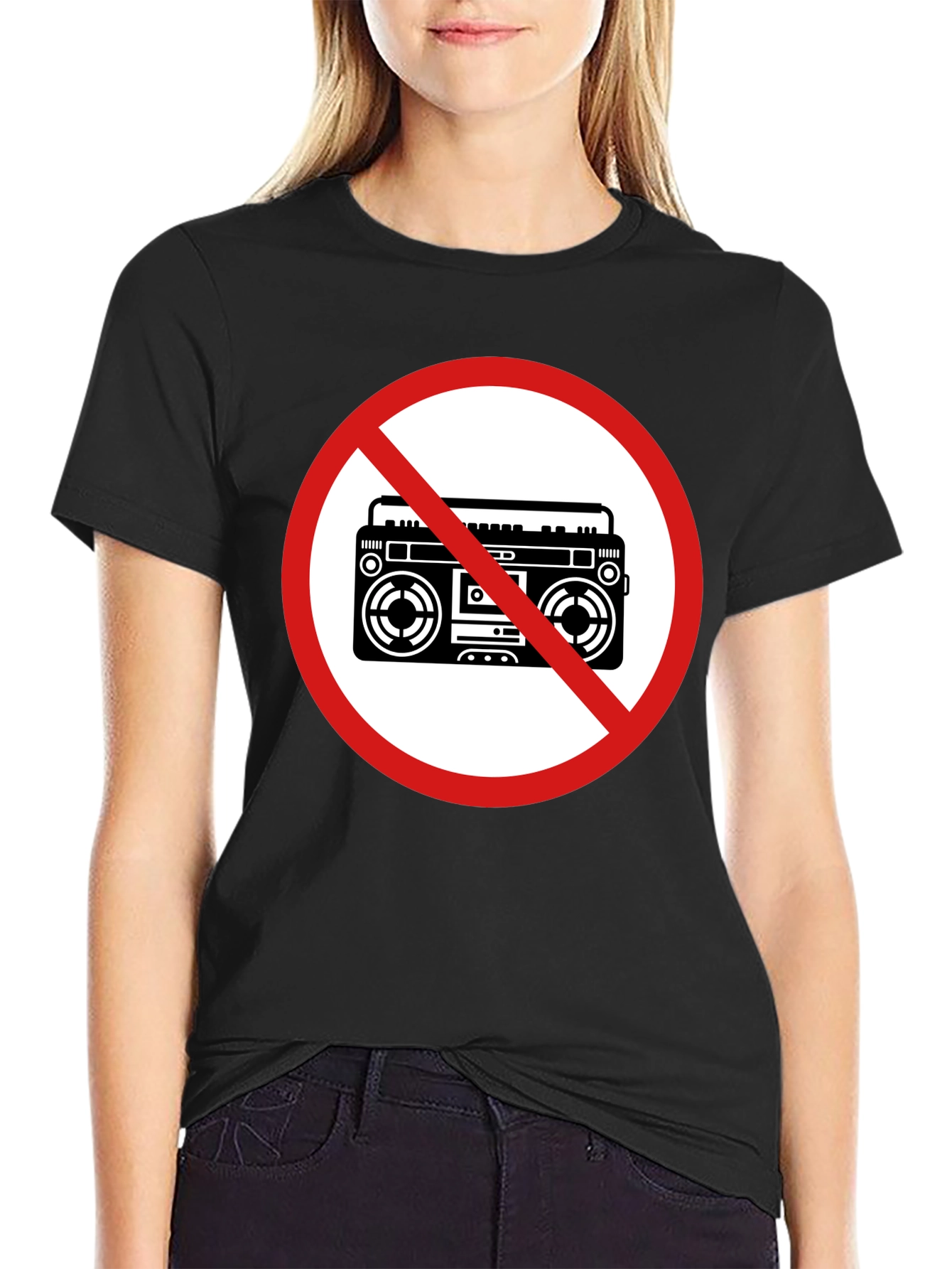 No Boombox Black T-Shirt