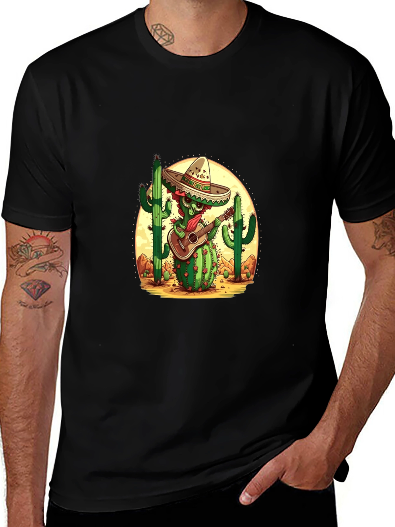 Cactus Mariachi Graphic Tee - Desert Fiesta Shirt