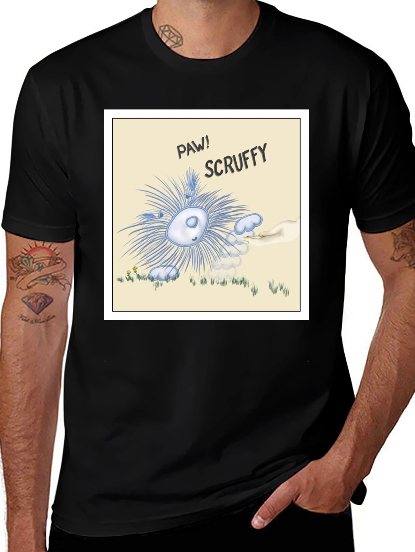 Scruffy Cartoon Graphic T-Shirt