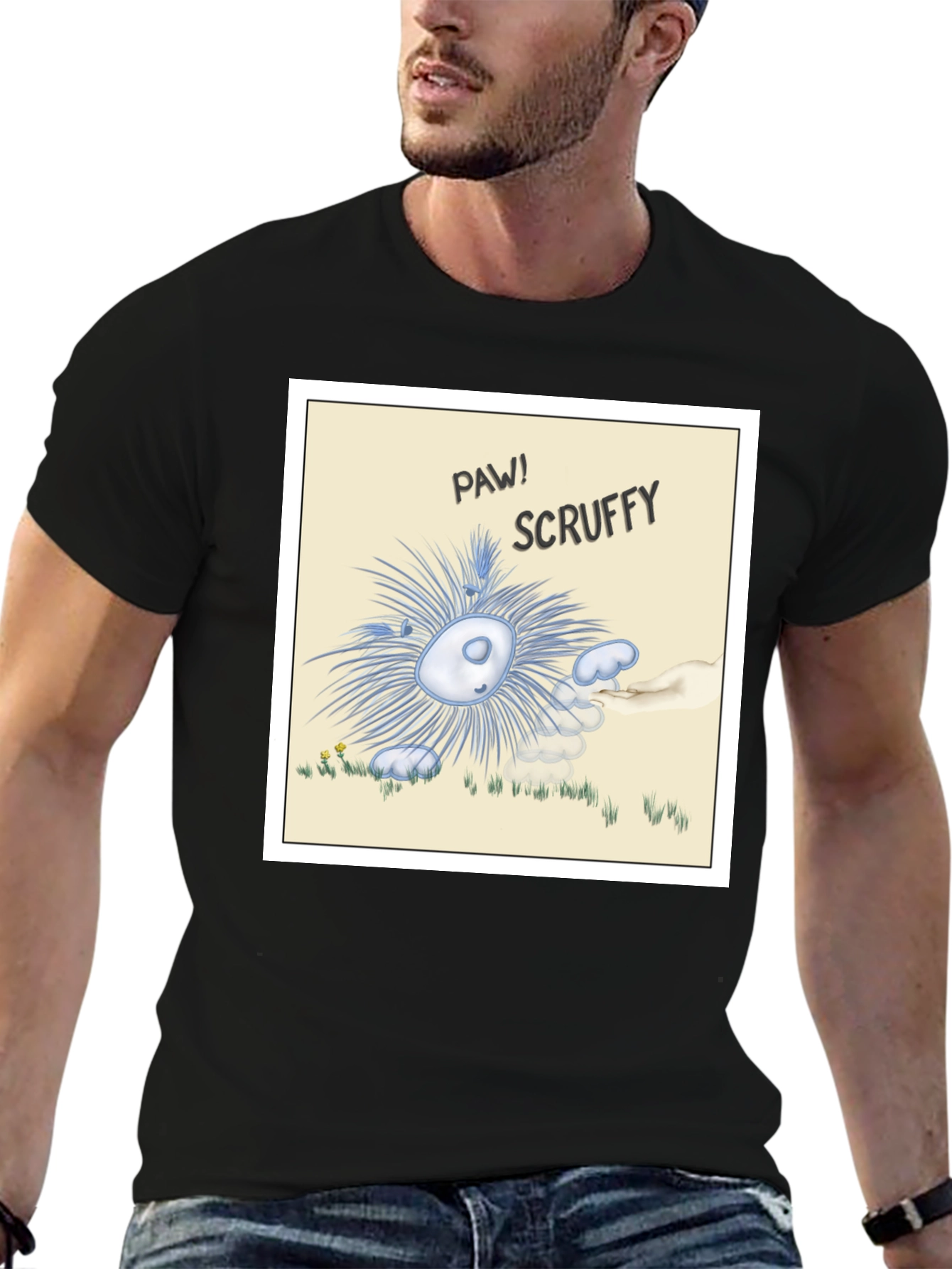 Scruffy Cartoon Graphic T-Shirt