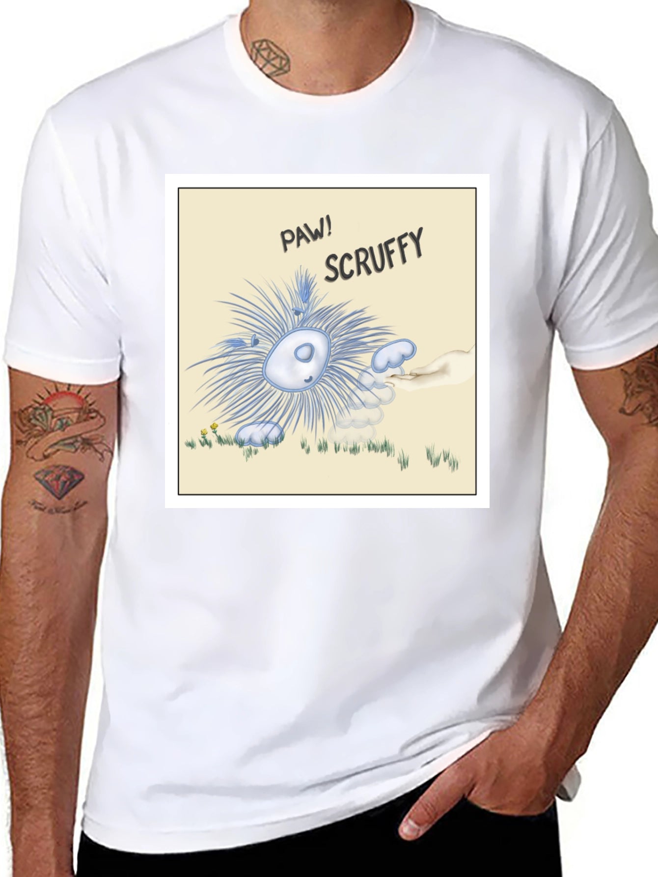 Scruffy Cartoon Graphic T-Shirt