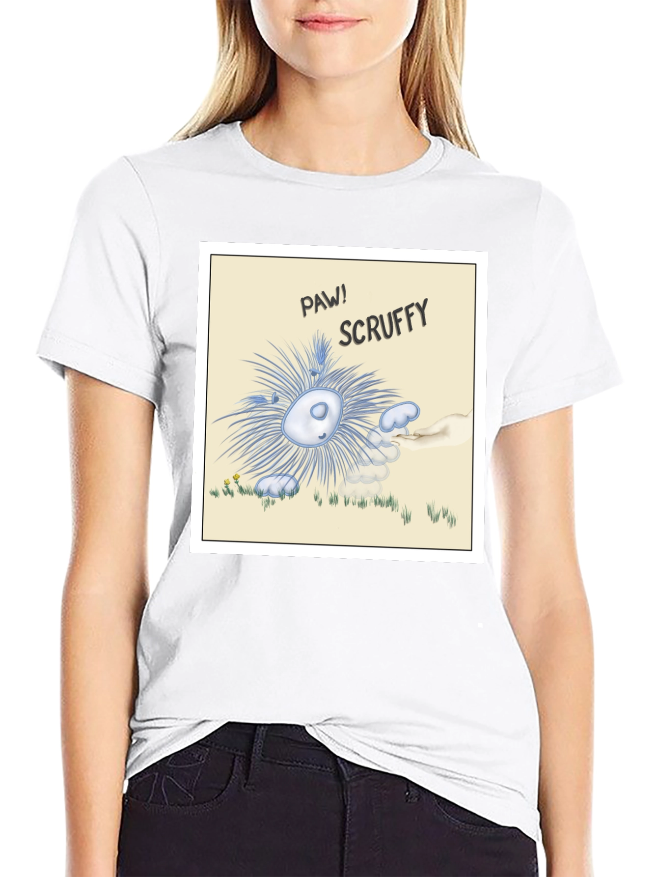 Scruffy Cartoon Graphic T-Shirt