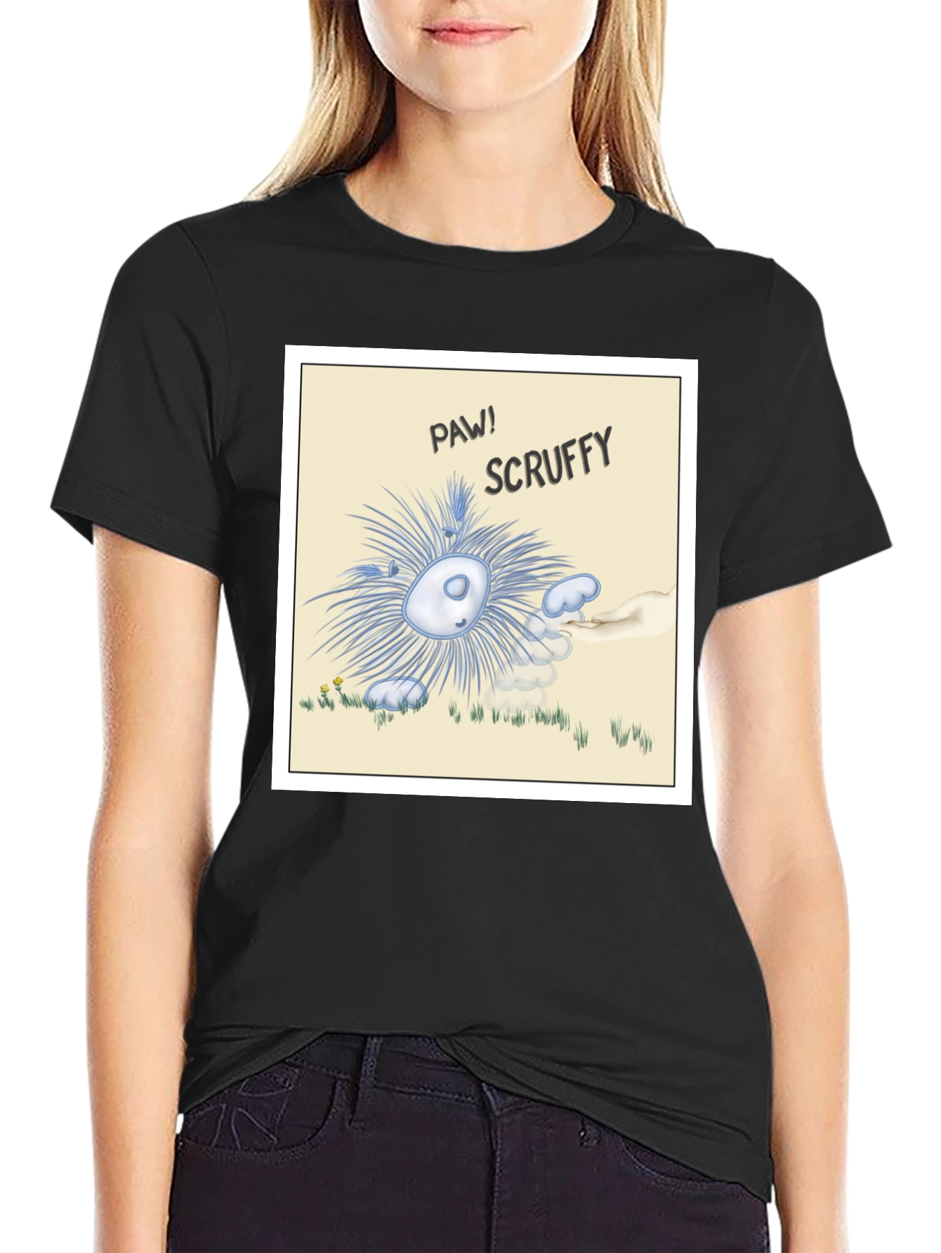 Scruffy Cartoon Graphic T-Shirt