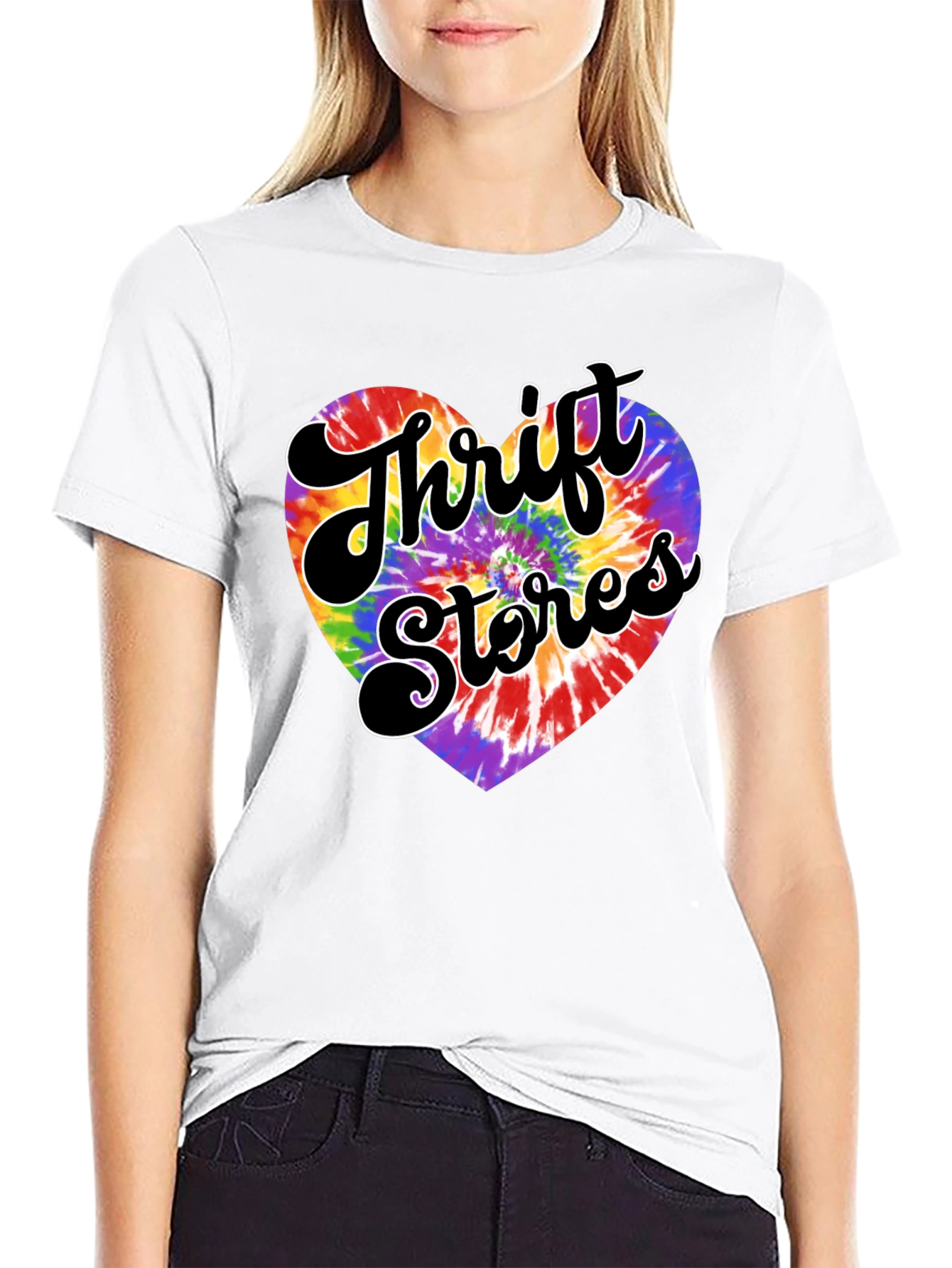 Thrift Stores Tie-Dye Heart Graphic Tee