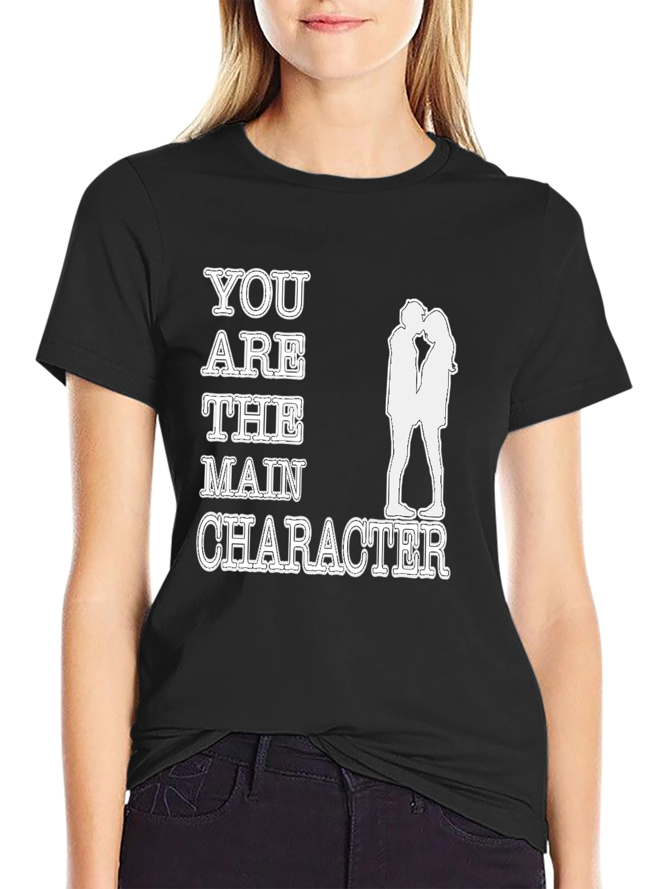 You are the Main Character Black Graphic Tee