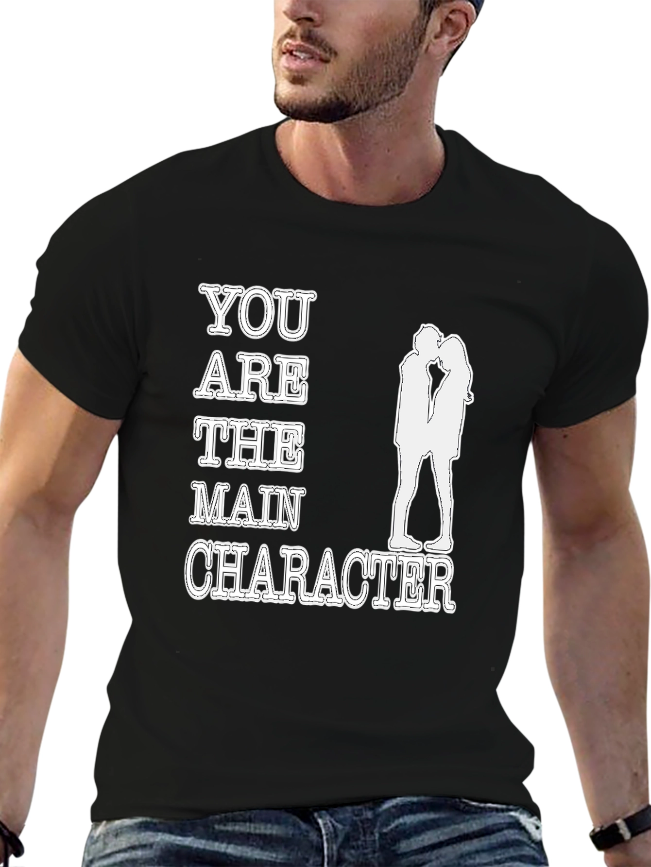 You are the Main Character Black Graphic Tee