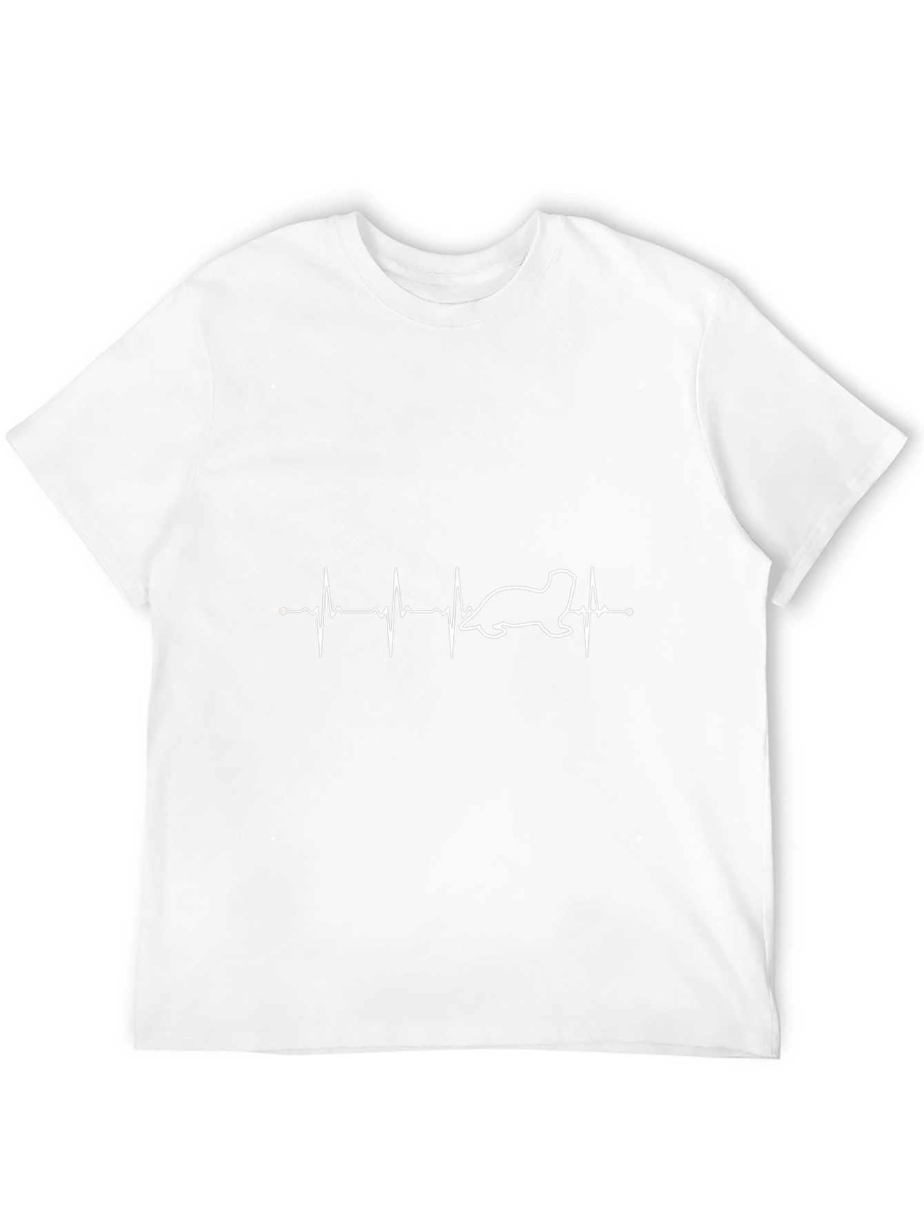 Otter Heartbeat T-Shirt - Black Crew Neck