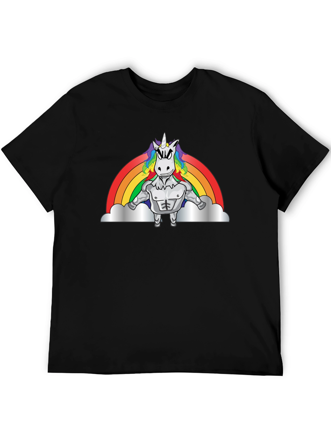 Muscled Unicorn Rainbow T-Shirt