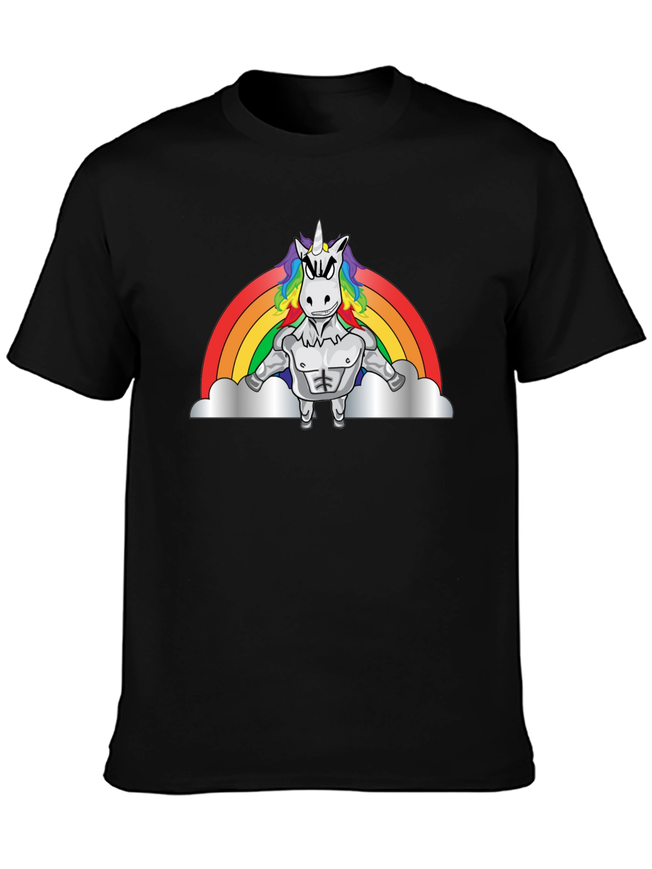 Muscled Unicorn Rainbow T-Shirt