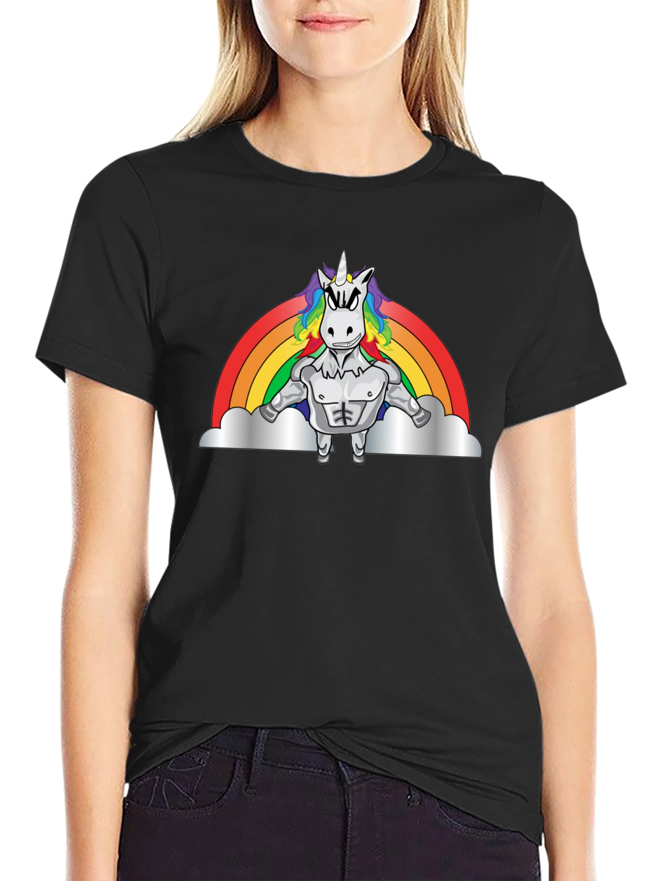 Muscled Unicorn Rainbow T-Shirt
