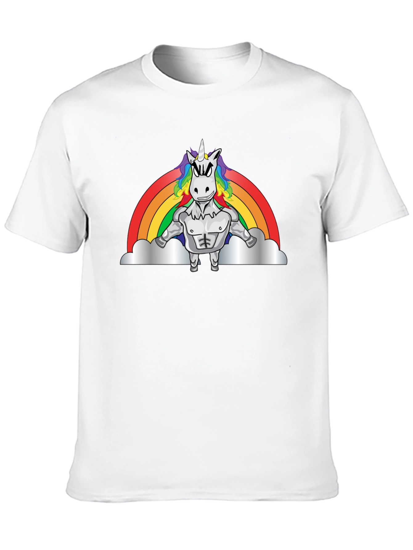 Muscled Unicorn Rainbow T-Shirt