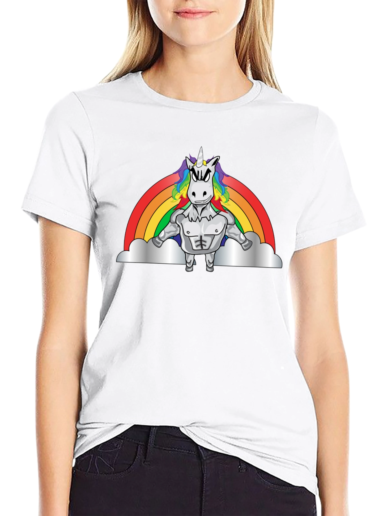 Muscled Unicorn Rainbow T-Shirt
