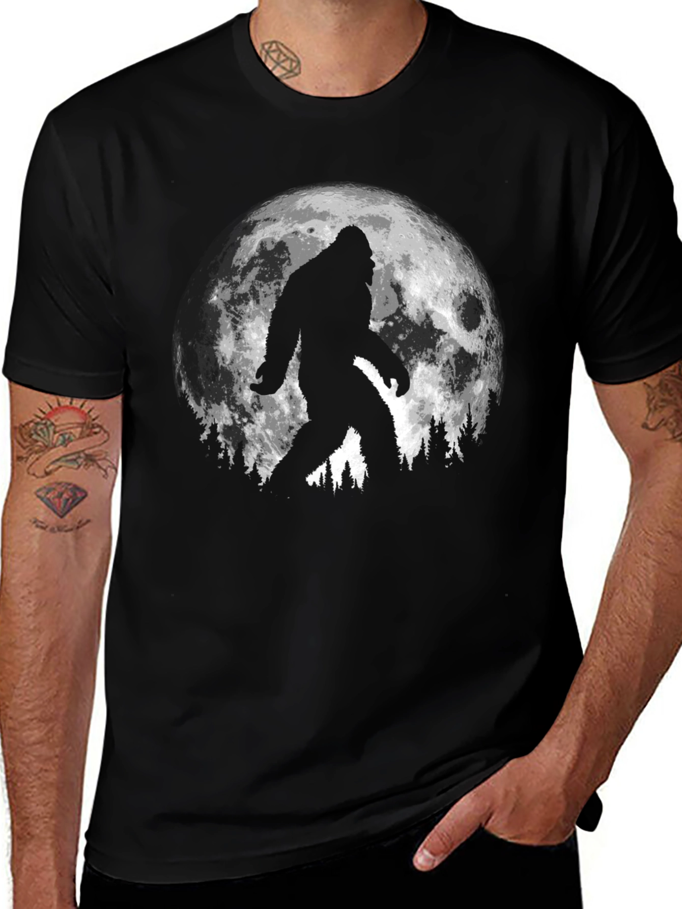 Bigfoot Moon T-Shirt - Mythical Creature Tee
