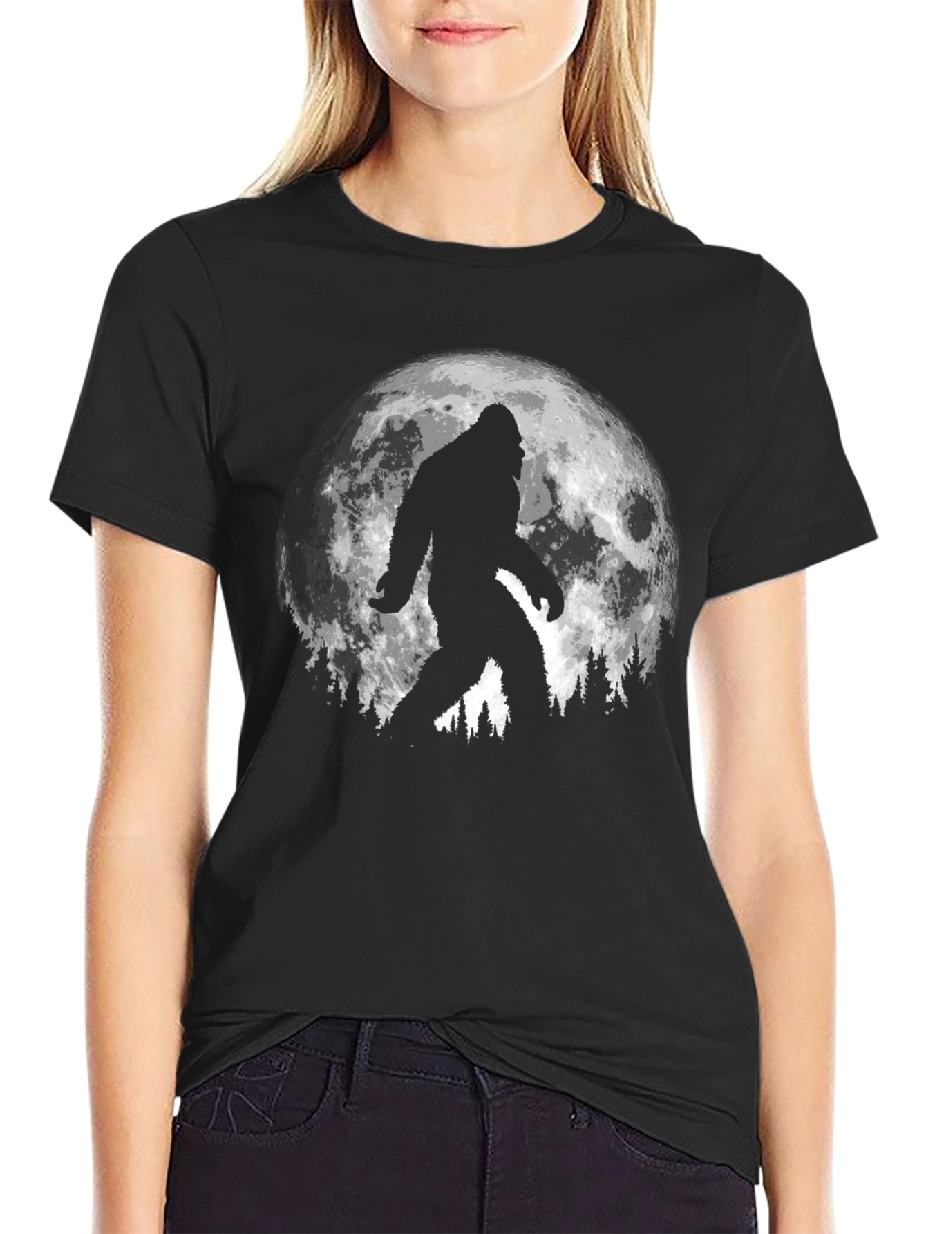 Bigfoot Moon T-Shirt - Mythical Creature Tee