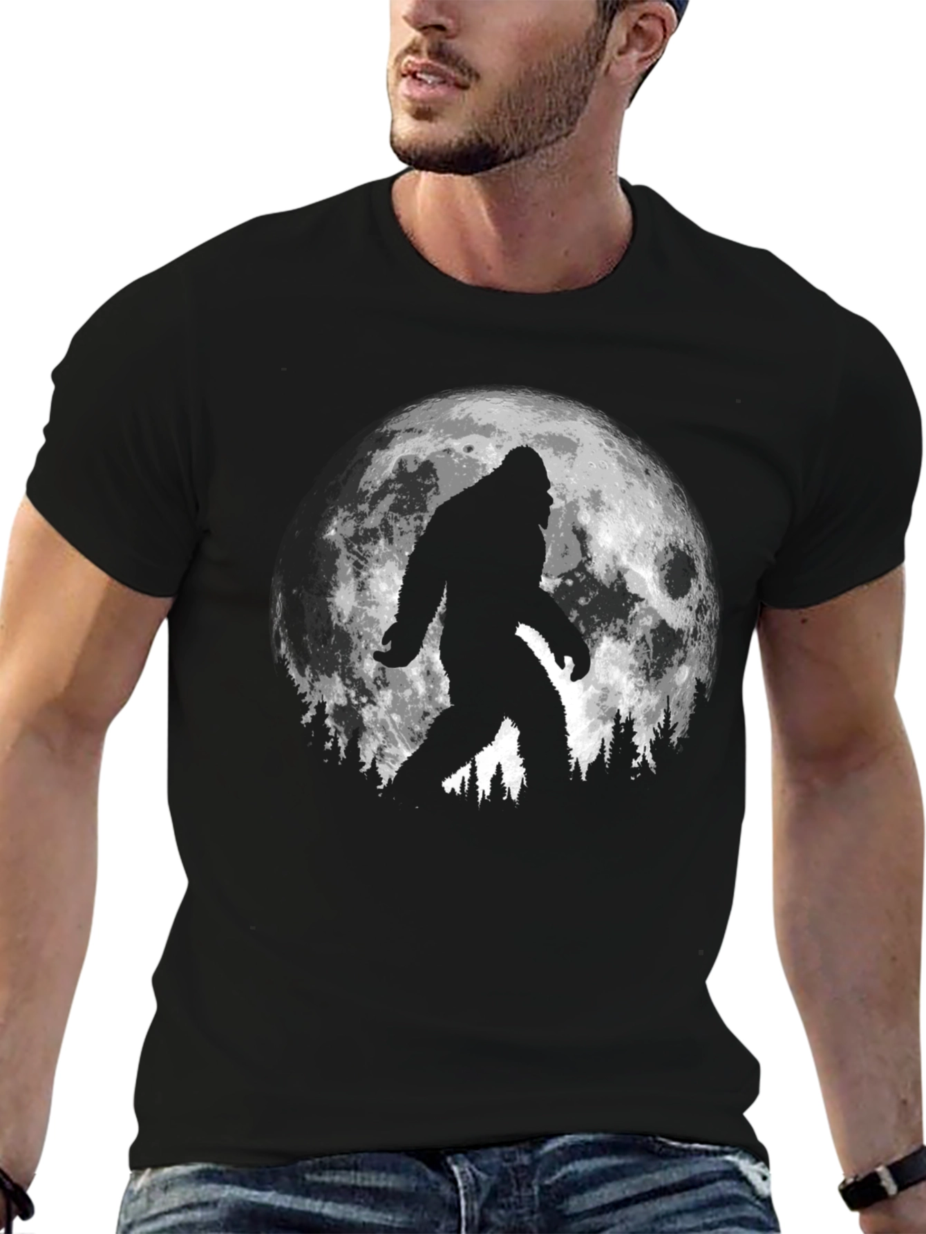 Bigfoot Moon T-Shirt - Mythical Creature Tee