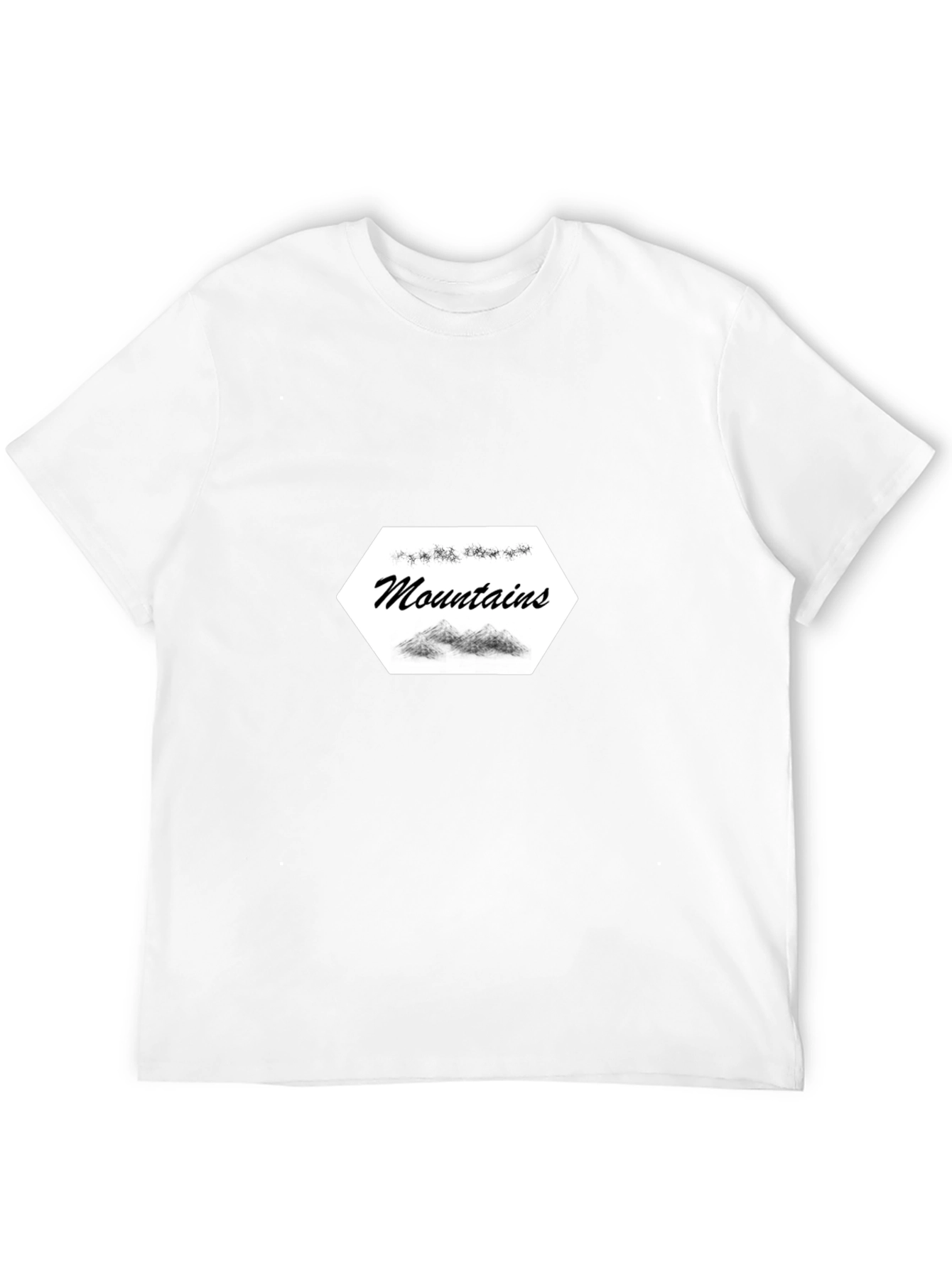 Mountains Graphic Tee - Stylish Black Cotton T-Shirt