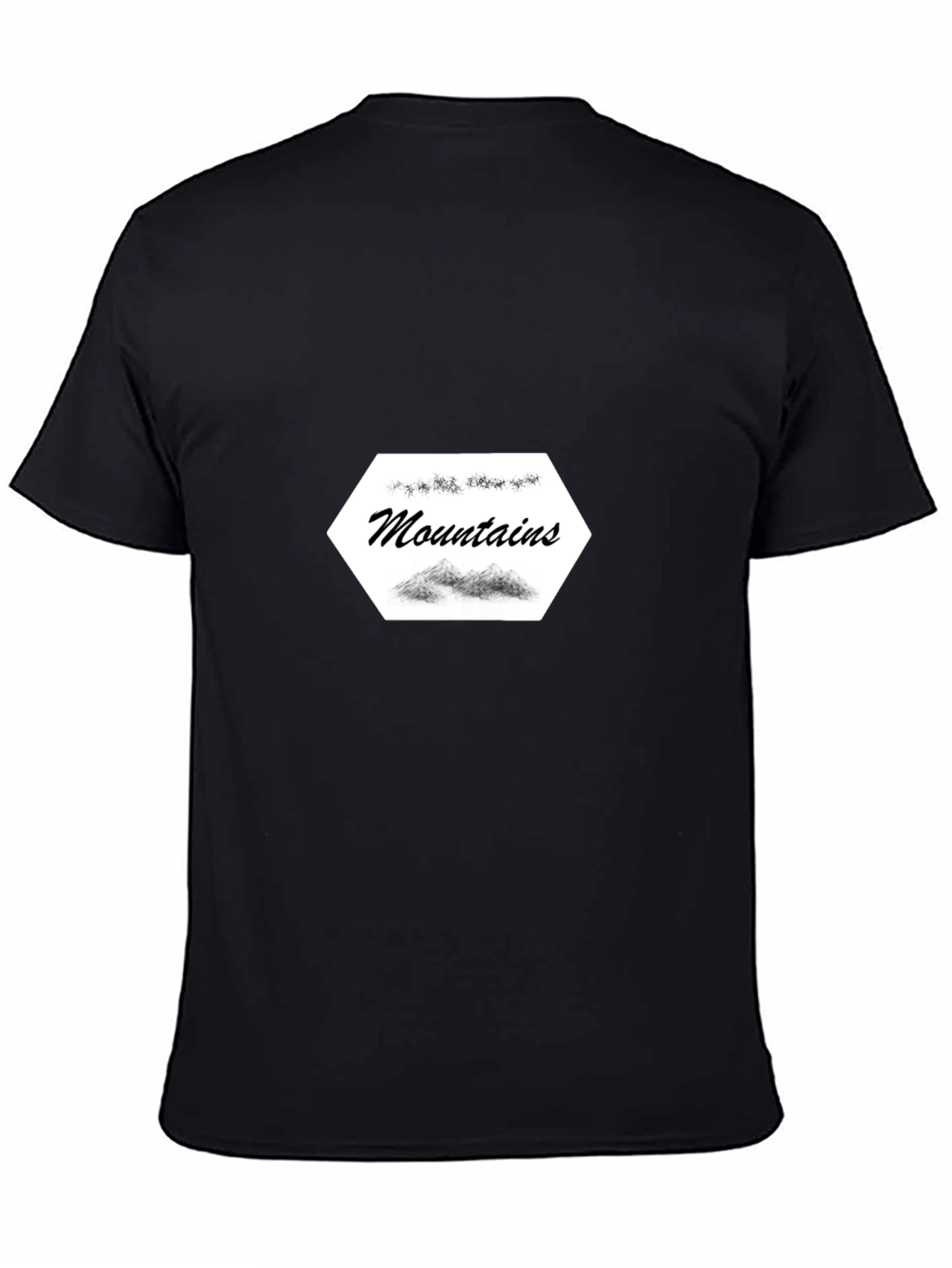 Mountains Graphic Tee - Stylish Black Cotton T-Shirt