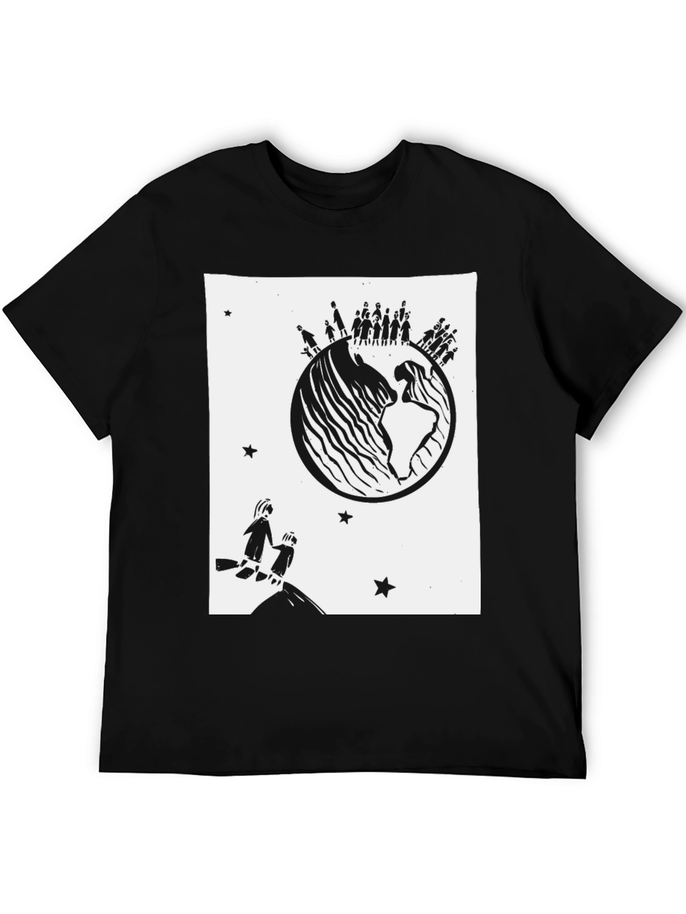 World Unity Graphic Tee - Black Cotton T-Shirt