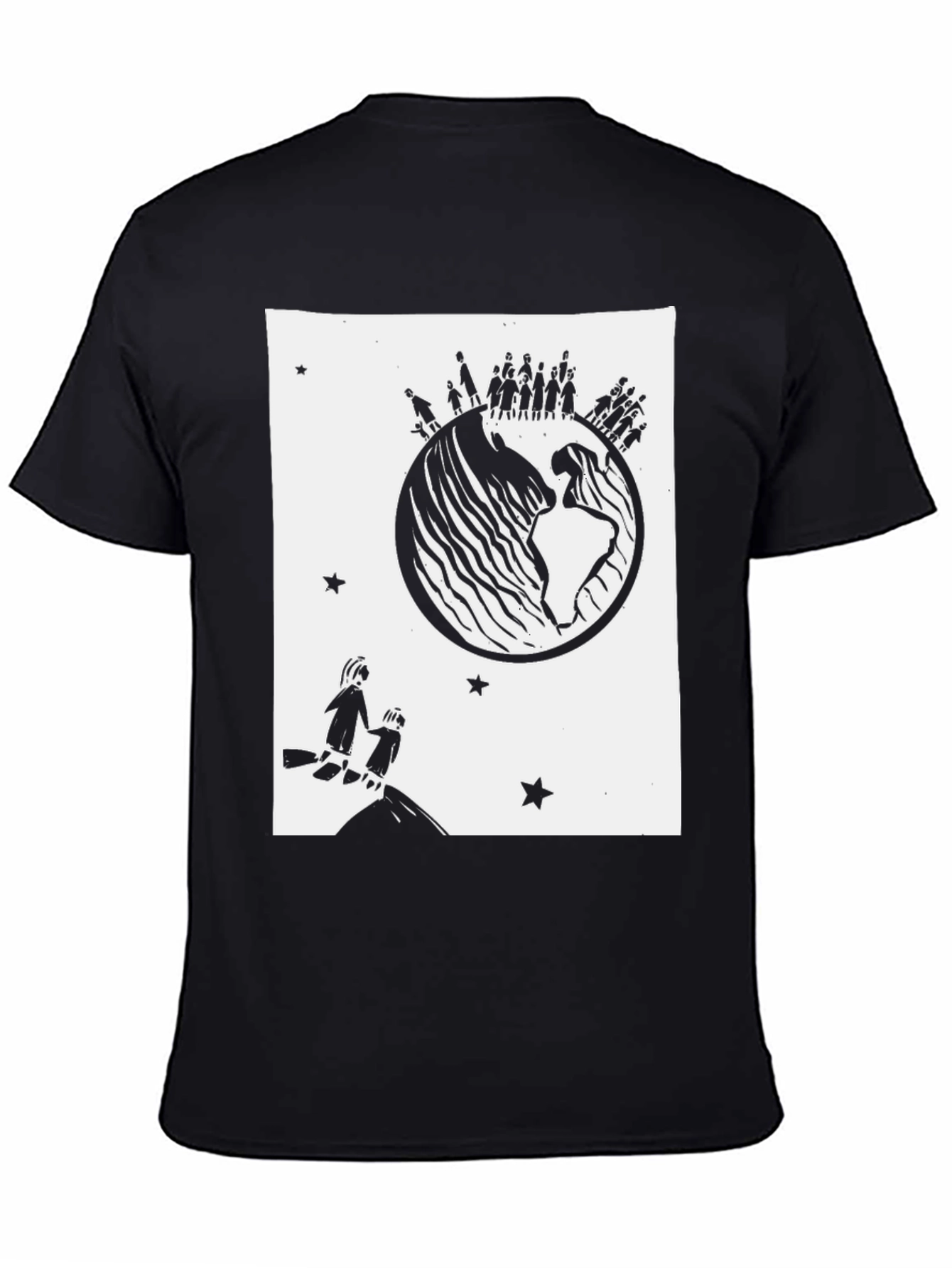 World Unity Graphic Tee - Black Cotton T-Shirt