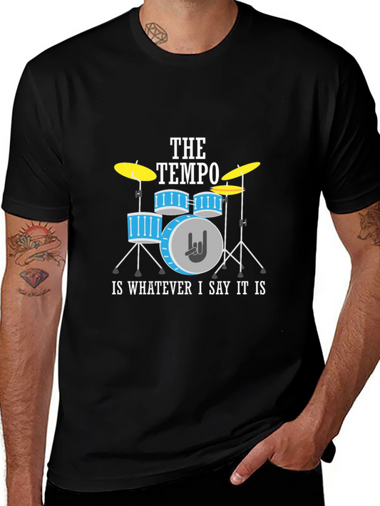 The Tempo Drummer T-Shirt - Rock Music Humor Tee