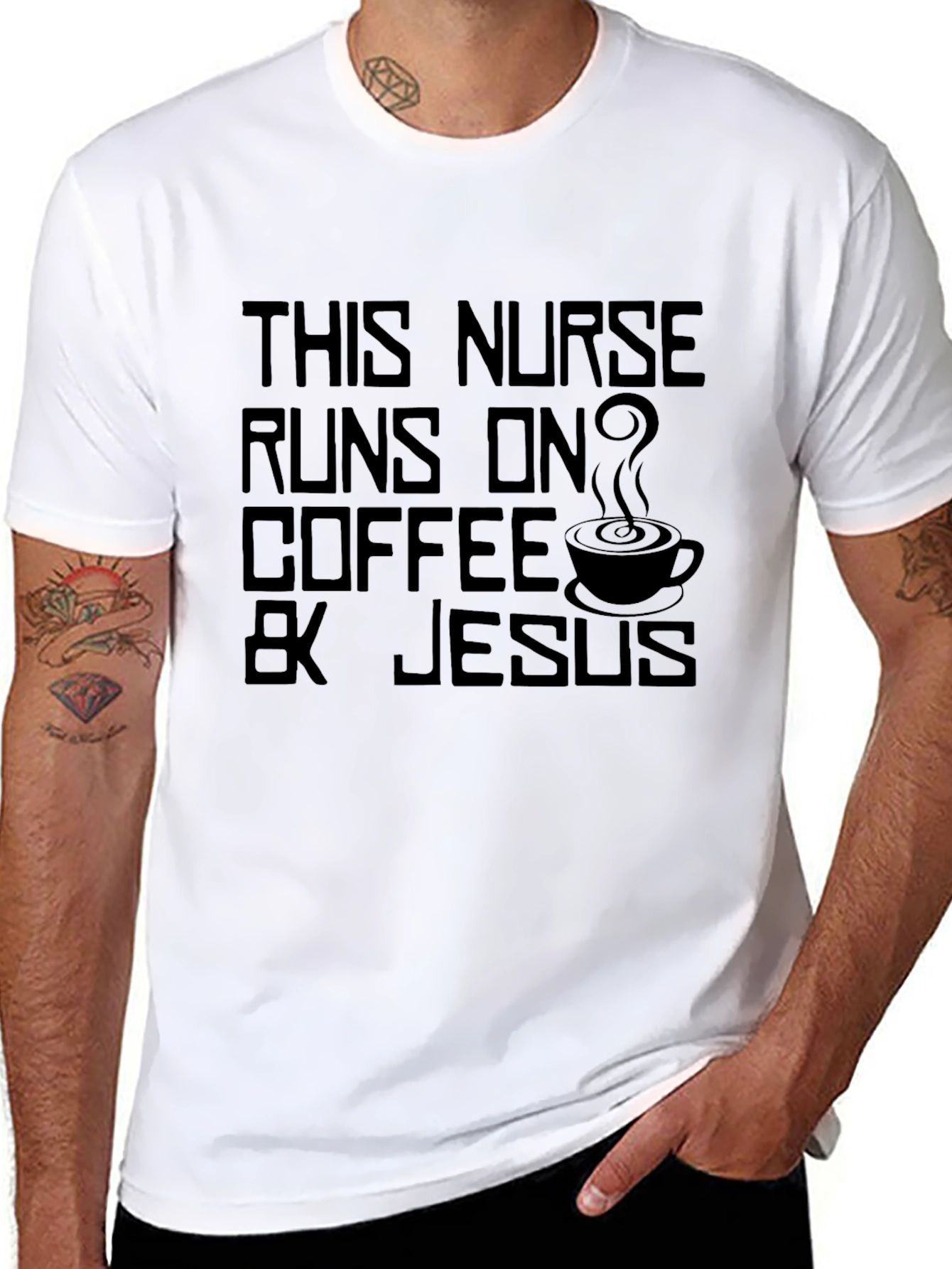 Nurse Coffee & Jesus Graphic T-Shirt
