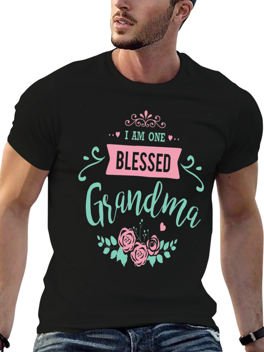 Blessed Grandma Graphic Tee - Cute Floral Design