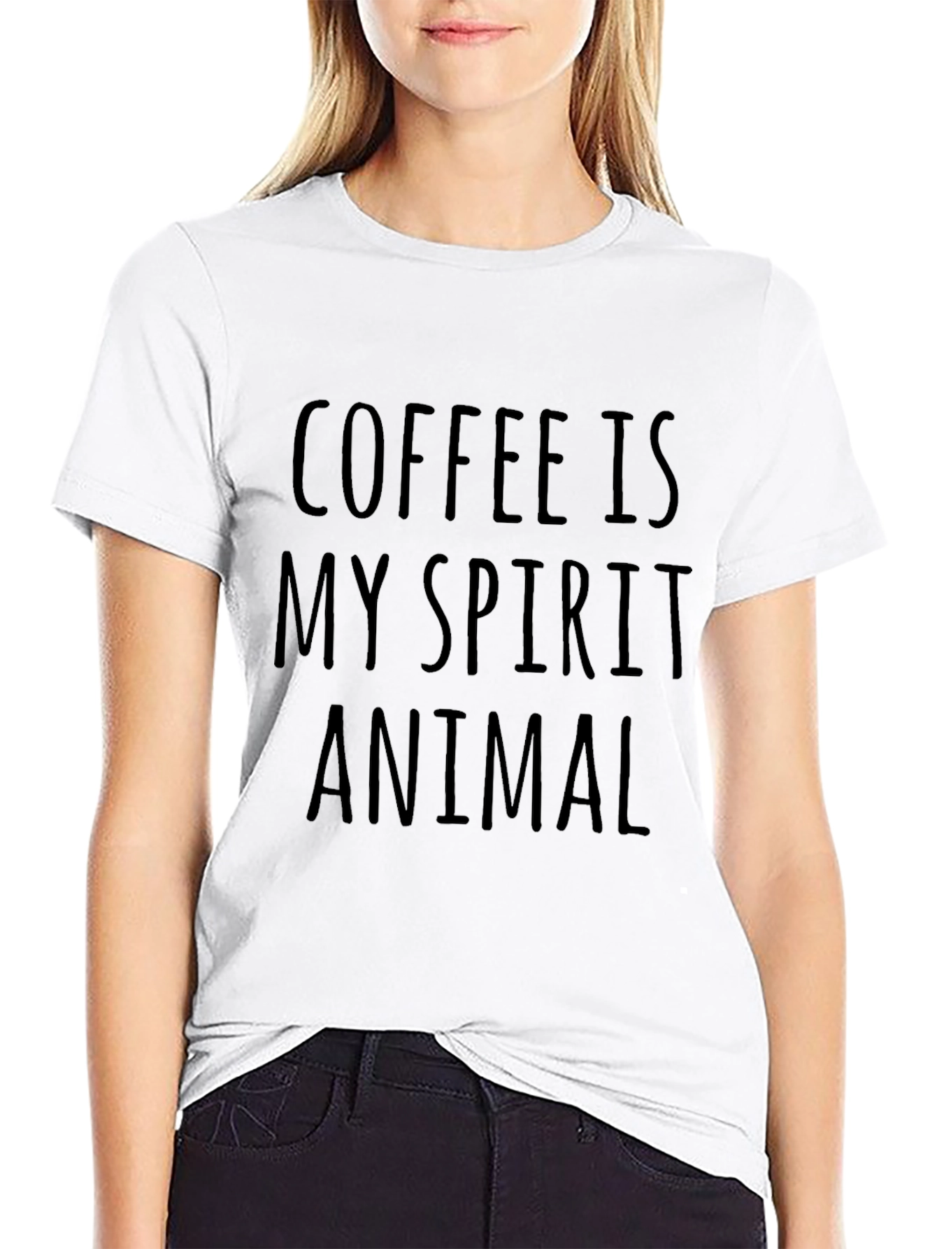 Coffee Is My Spirit Animal Graphic T-Shirt - Black