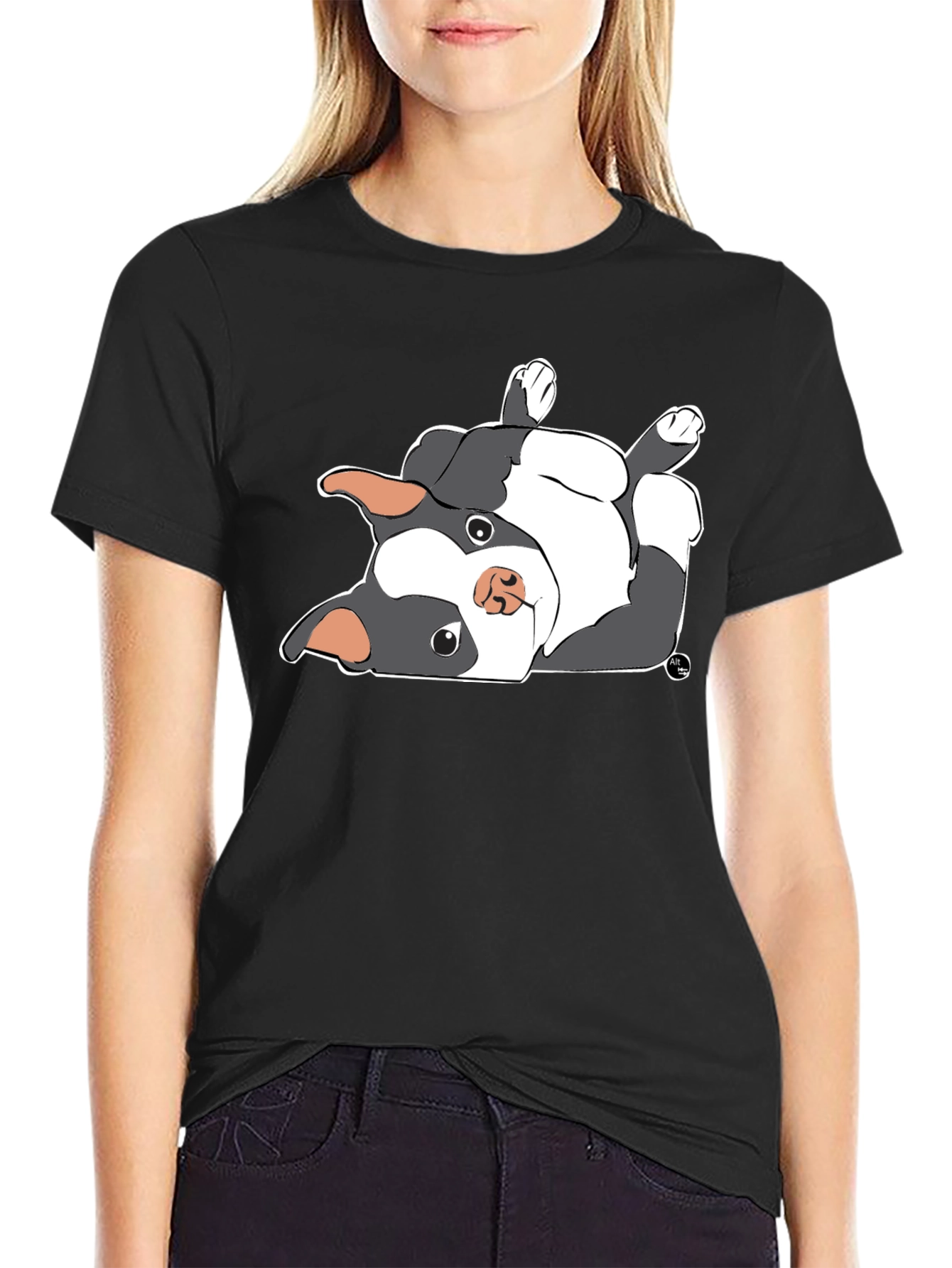 Upside Down Boston Terrier Graphic T-Shirt