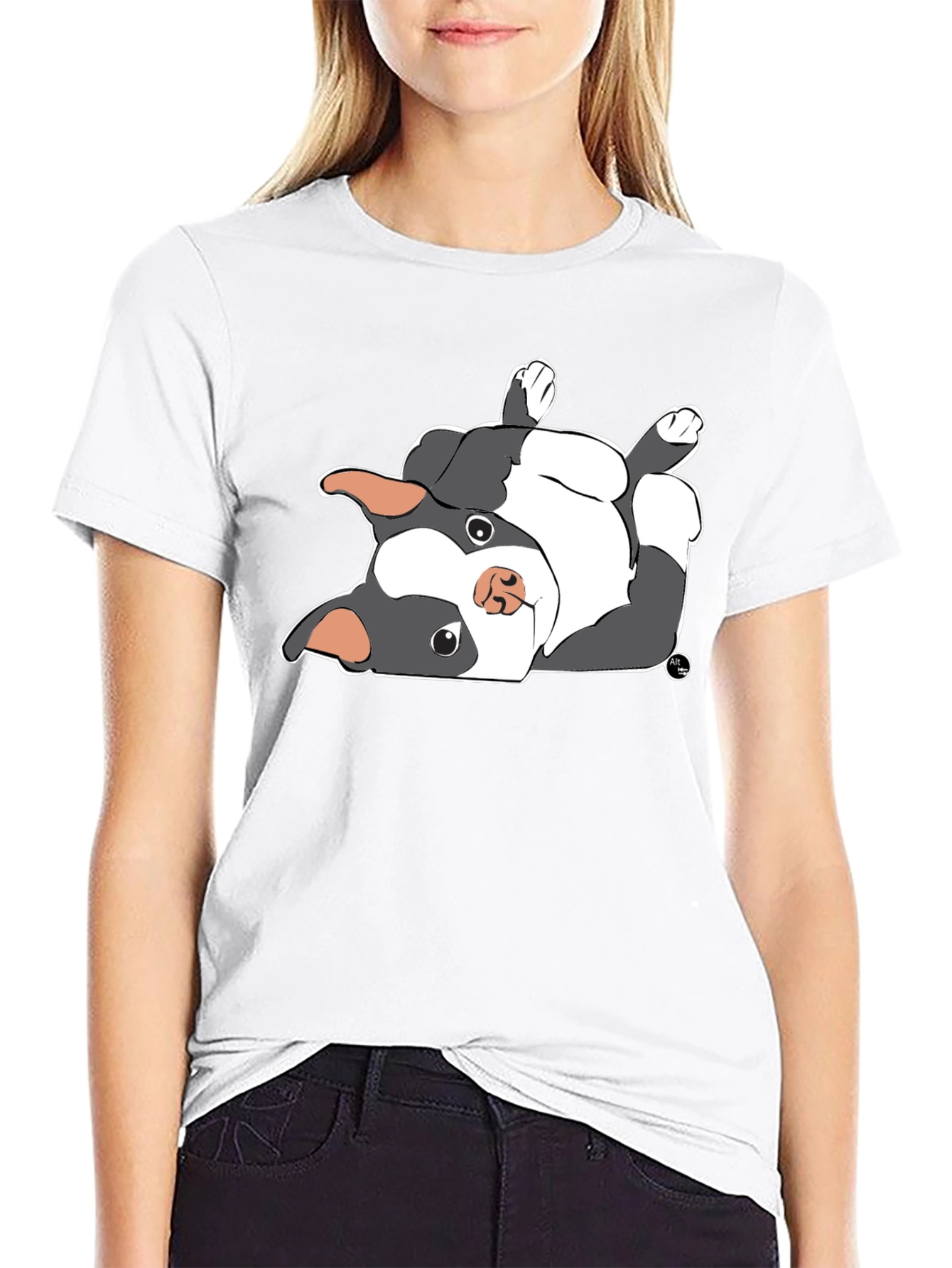 Upside Down Boston Terrier Graphic T-Shirt