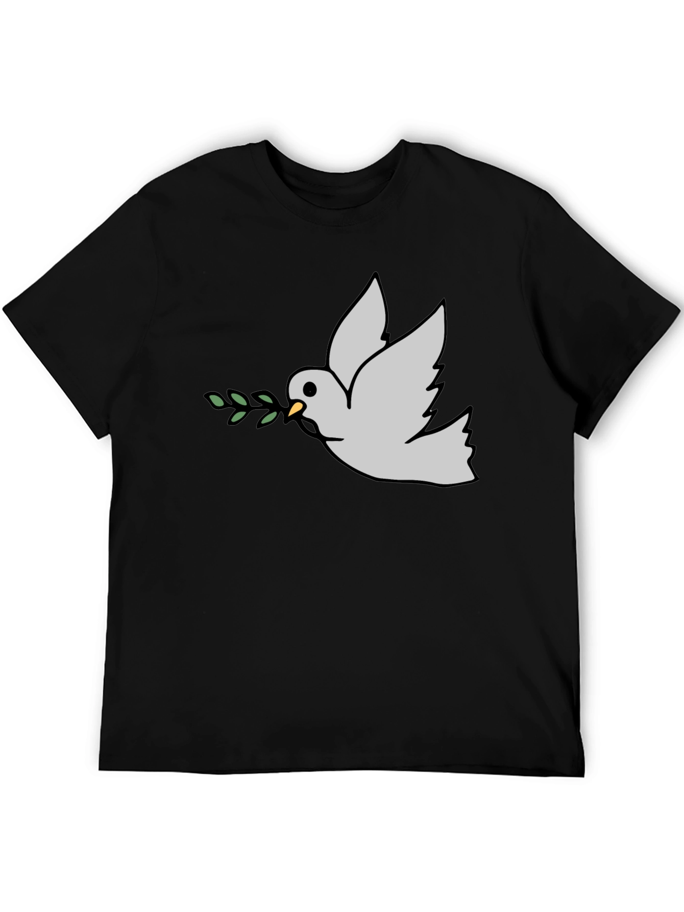 Peace Dove Graphic Tee - Black Casual T-Shirt