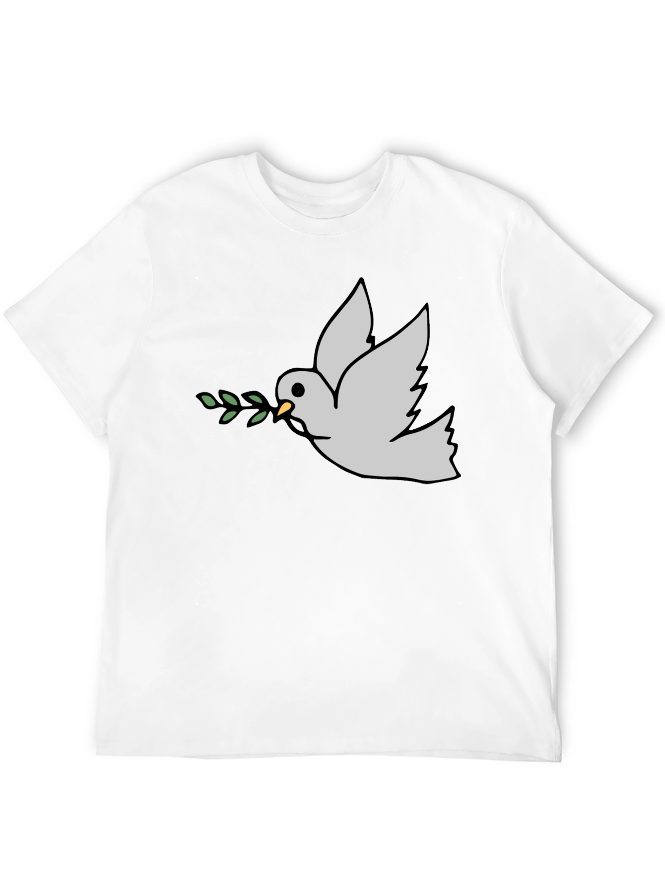 Peace Dove Graphic Tee - Black Casual T-Shirt