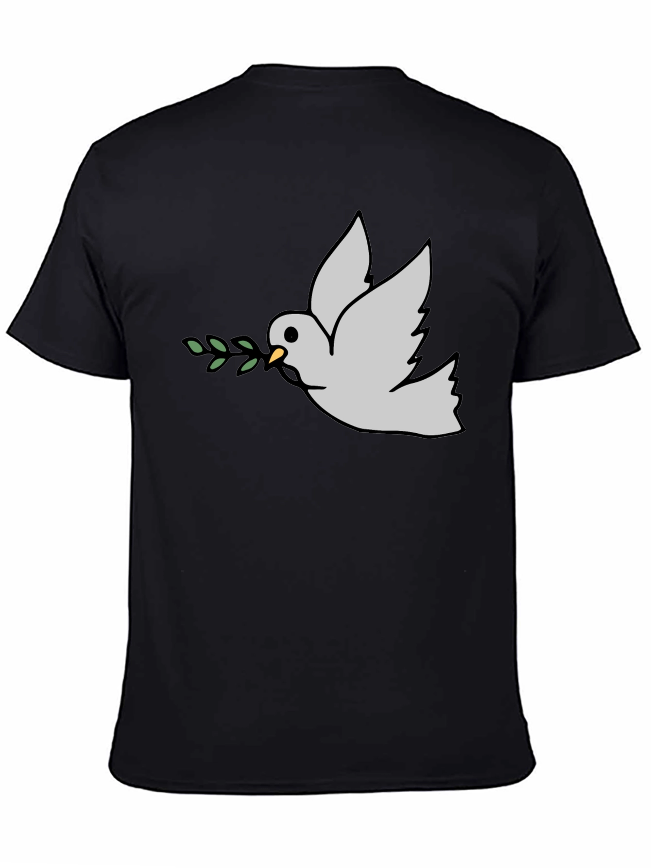 Peace Dove Graphic Tee - Black Casual T-Shirt