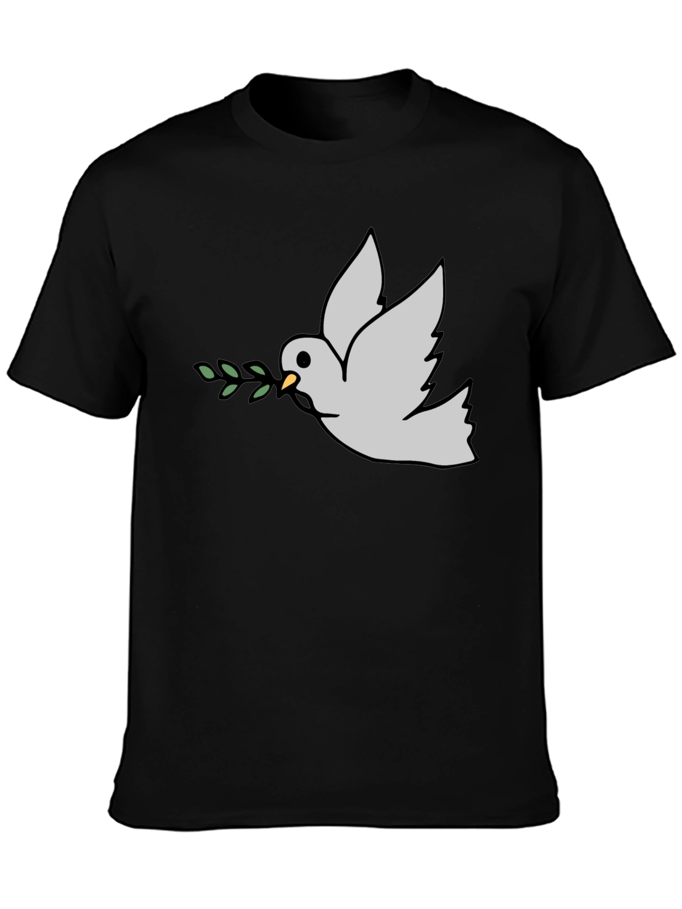 Peace Dove Graphic Tee - Black Casual T-Shirt