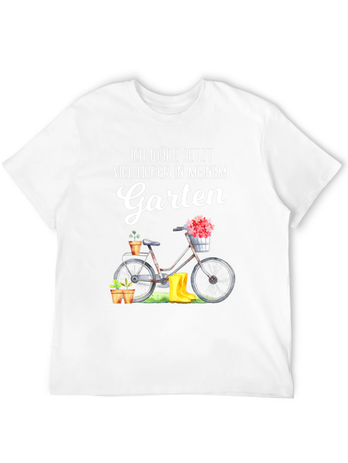 Gardening T-Shirt - Bicycle & Boots Design