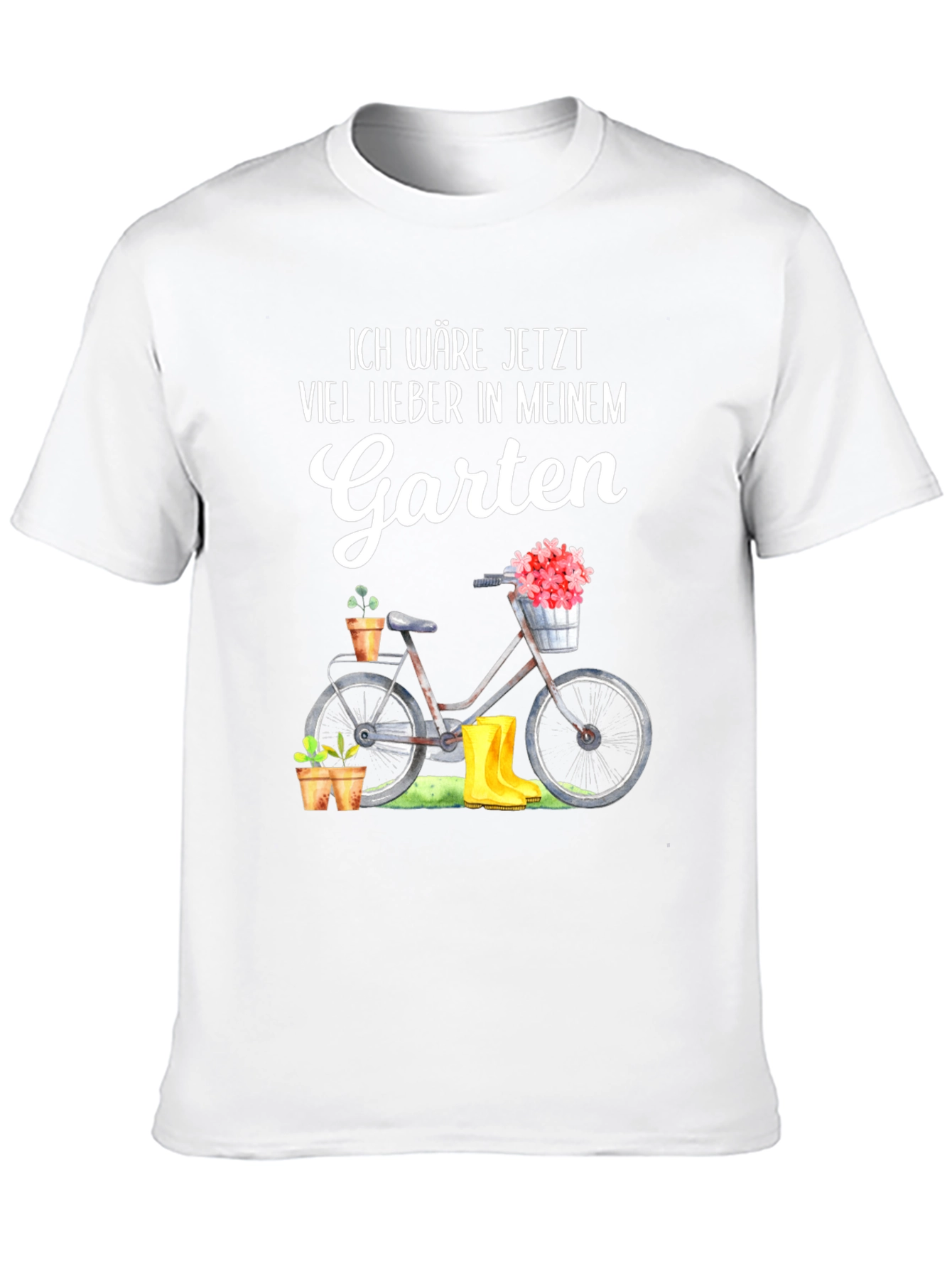 Gardening T-Shirt - Bicycle & Boots Design