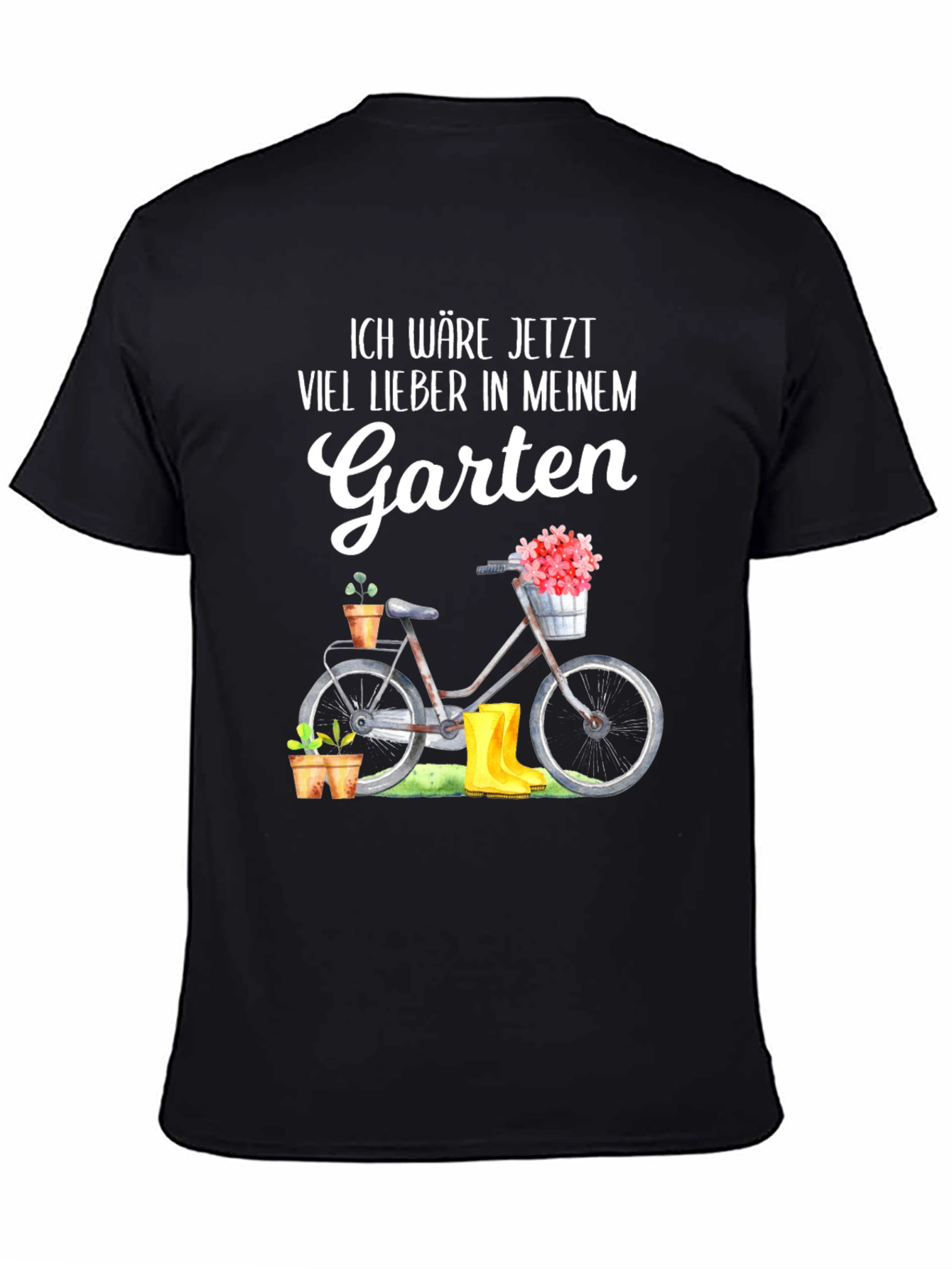 Gardening T-Shirt - Bicycle & Boots Design