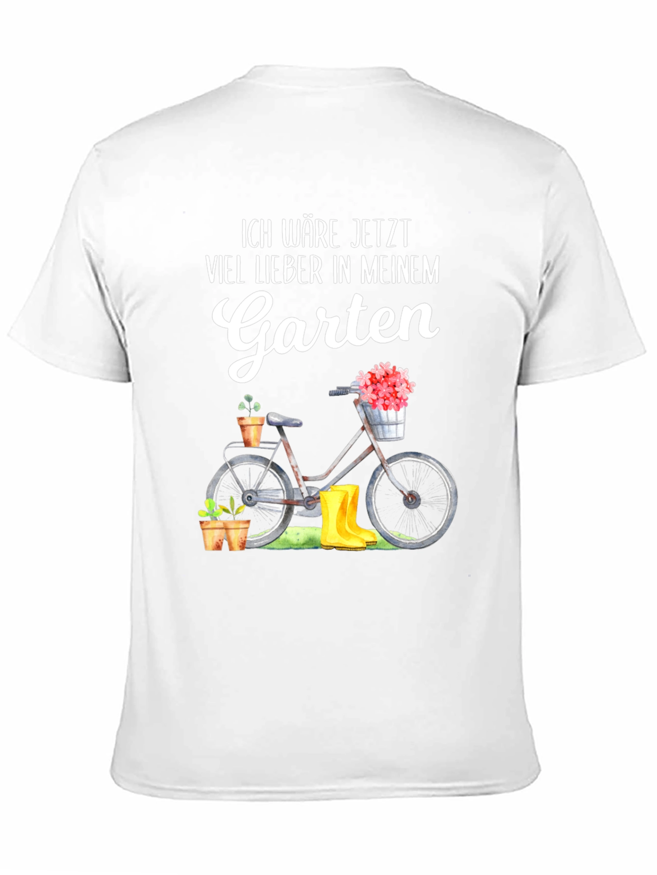 Gardening T-Shirt - Bicycle & Boots Design