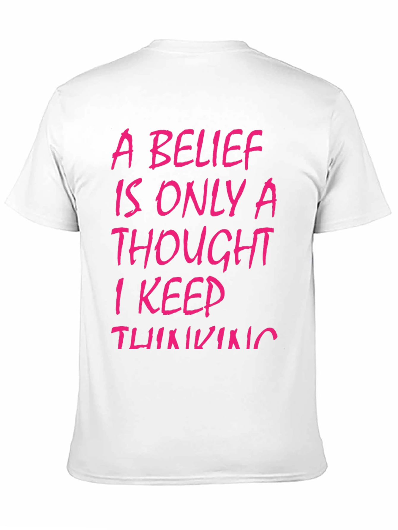 Belief Thought T-Shirt - Black with Pink Text