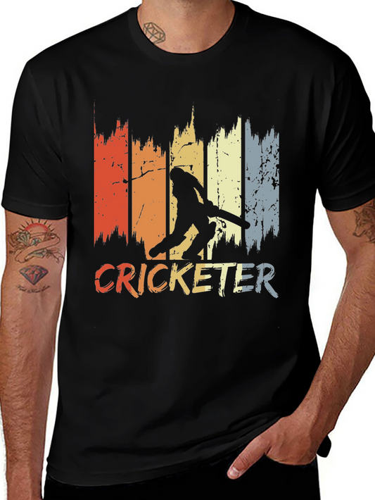 Vintage Cricketer T-Shirt - Retro Style