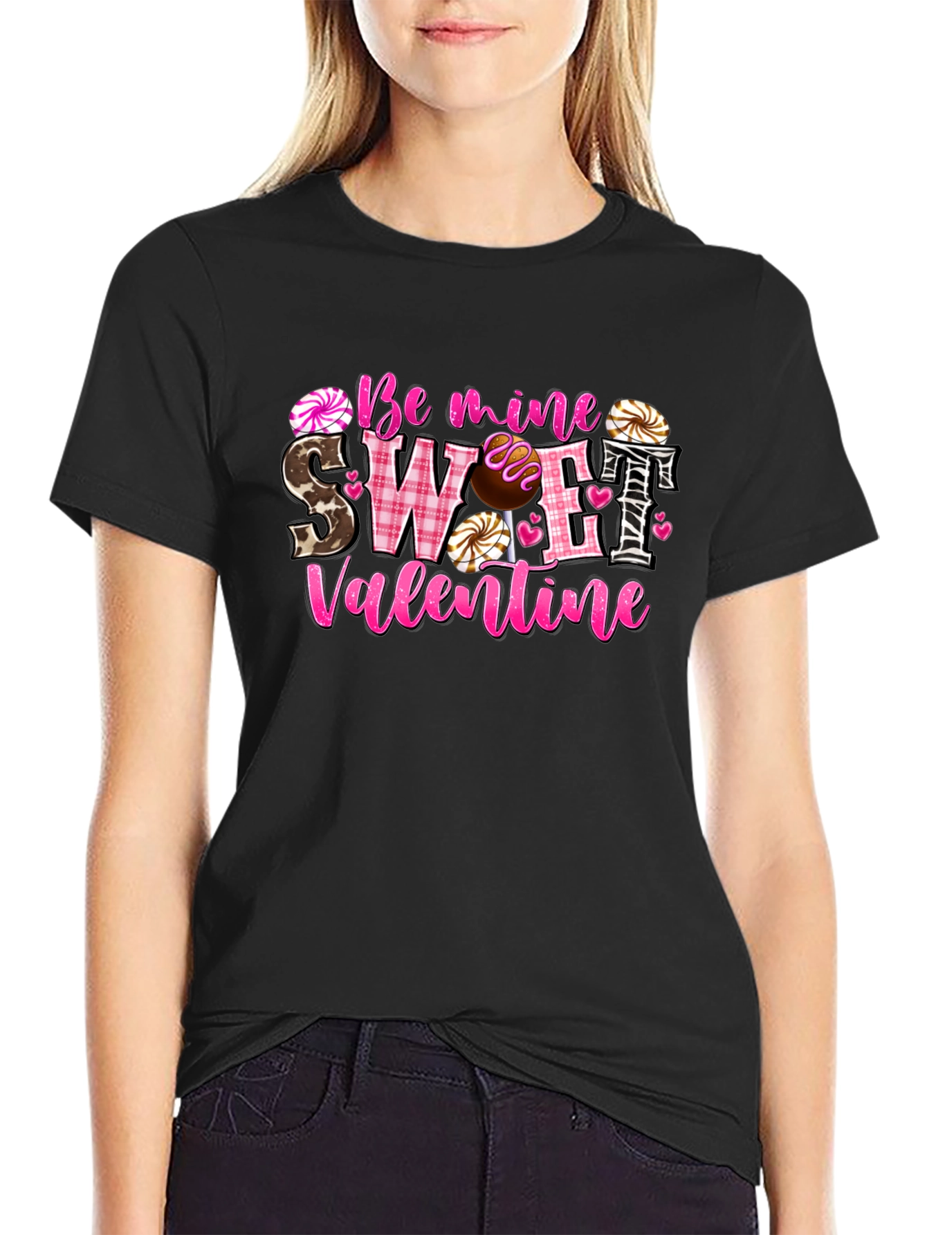 Sweet Valentine Graphic Tee - Love & Candy Design