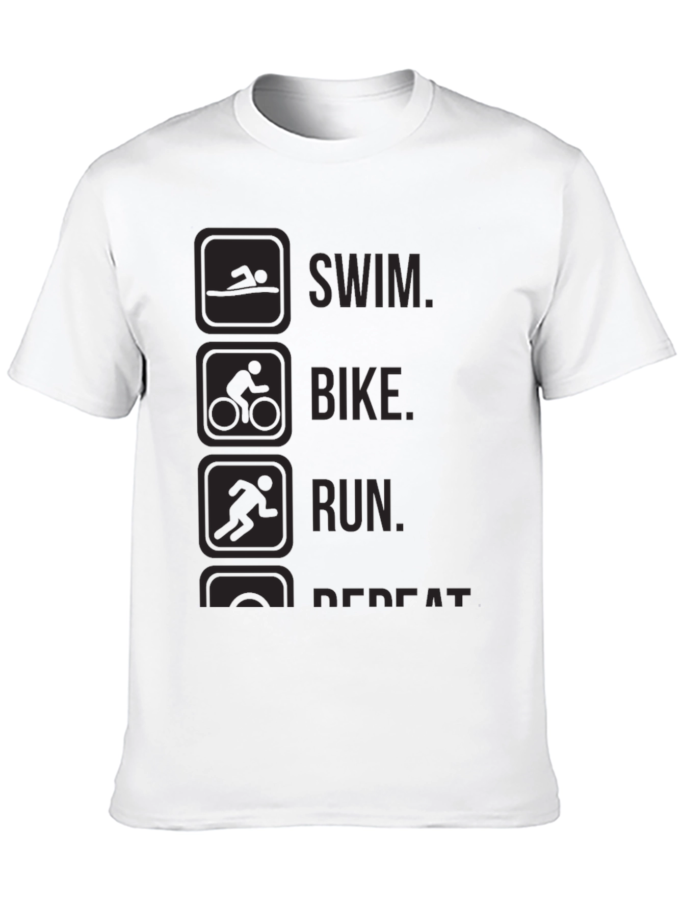 Triathlon Swim Bike Run Repeat Black T-Shirt