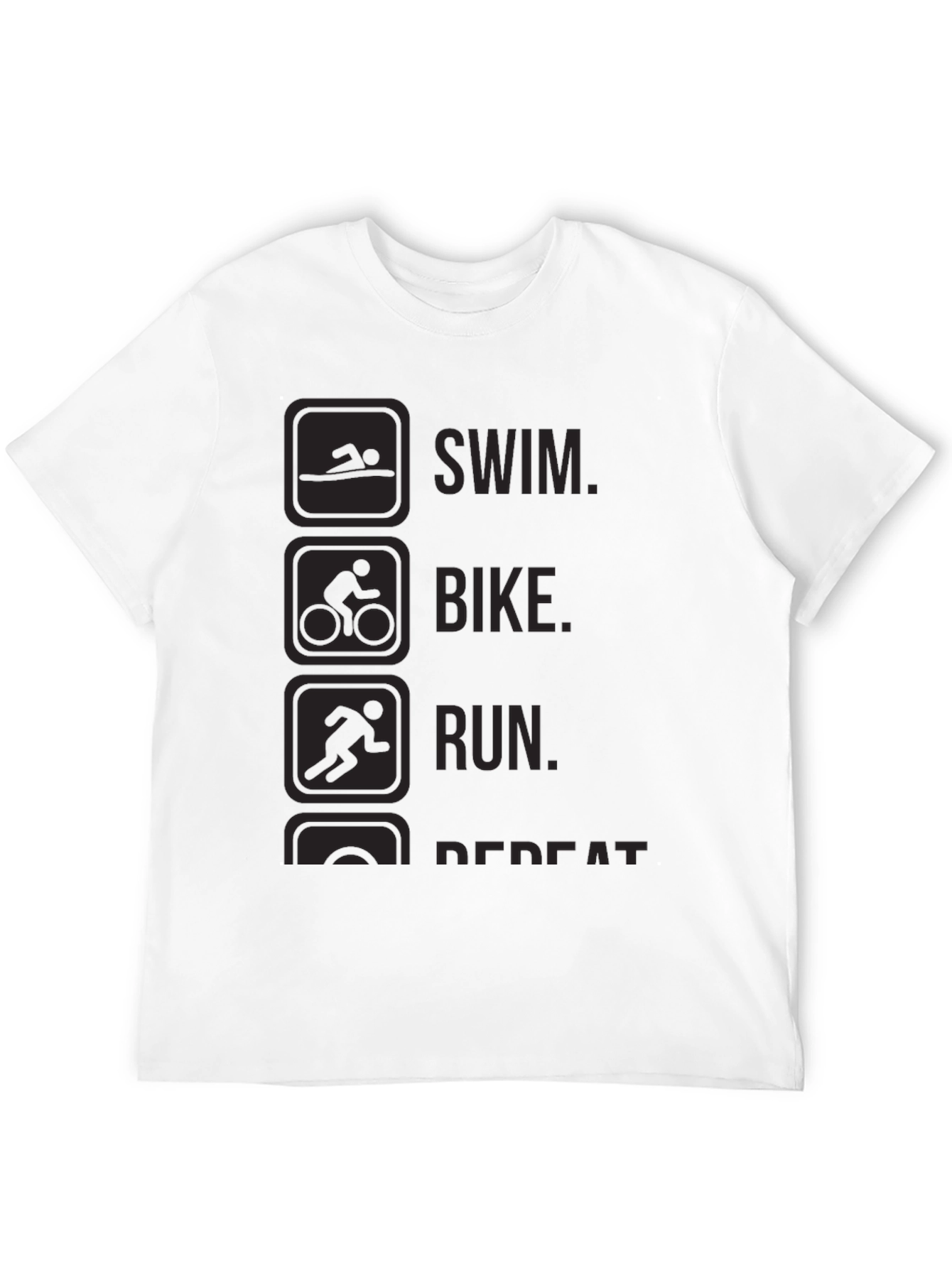 Triathlon Swim Bike Run Repeat Black T-Shirt
