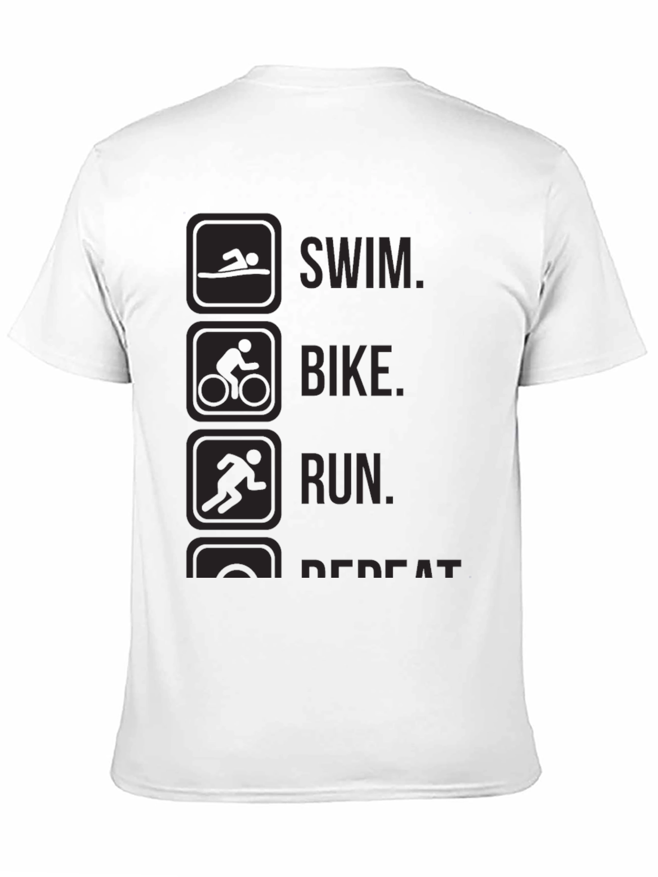 Triathlon Swim Bike Run Repeat Black T-Shirt