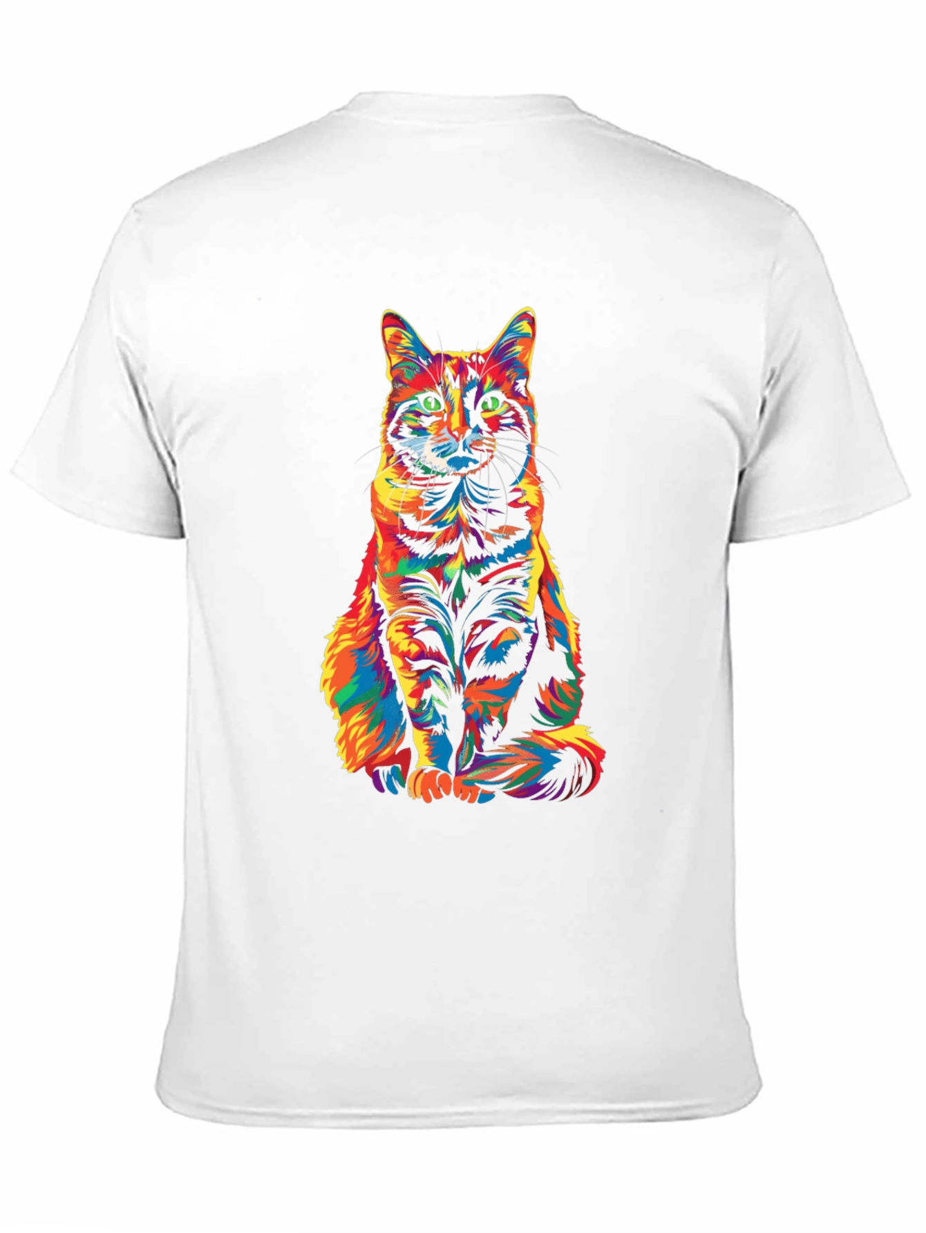 Colorful Cat Print T-Shirt